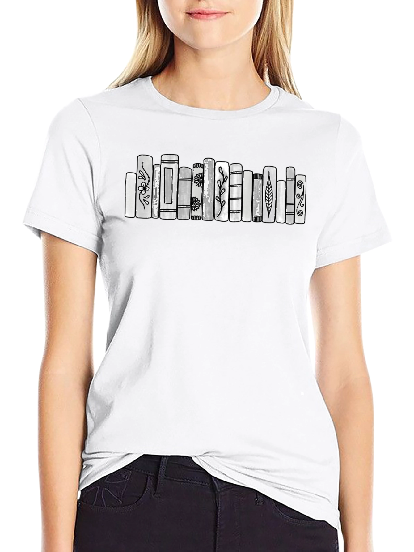 Book Lover T-Shirt - Unique Shelf Design