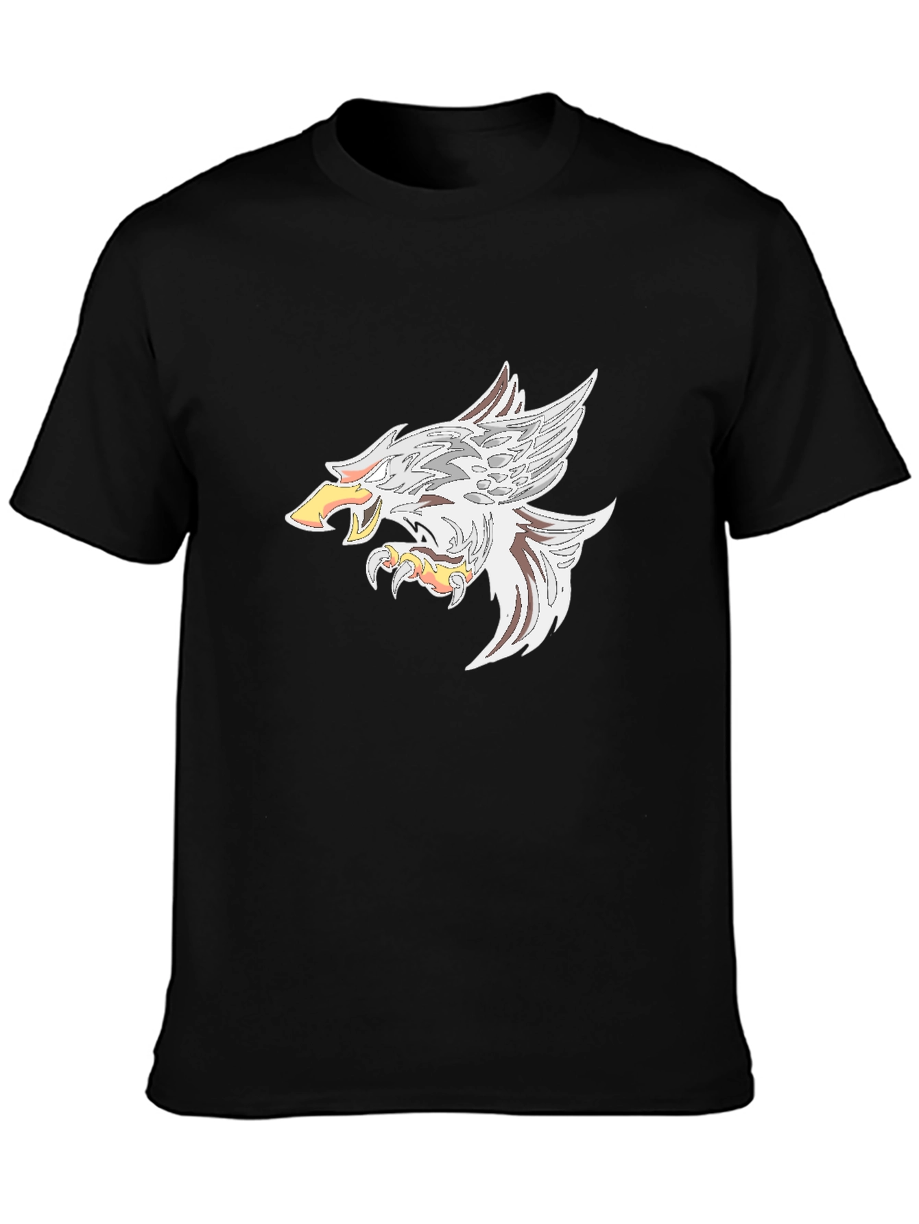 Mens Black T-Shirt with Eagle Graphic