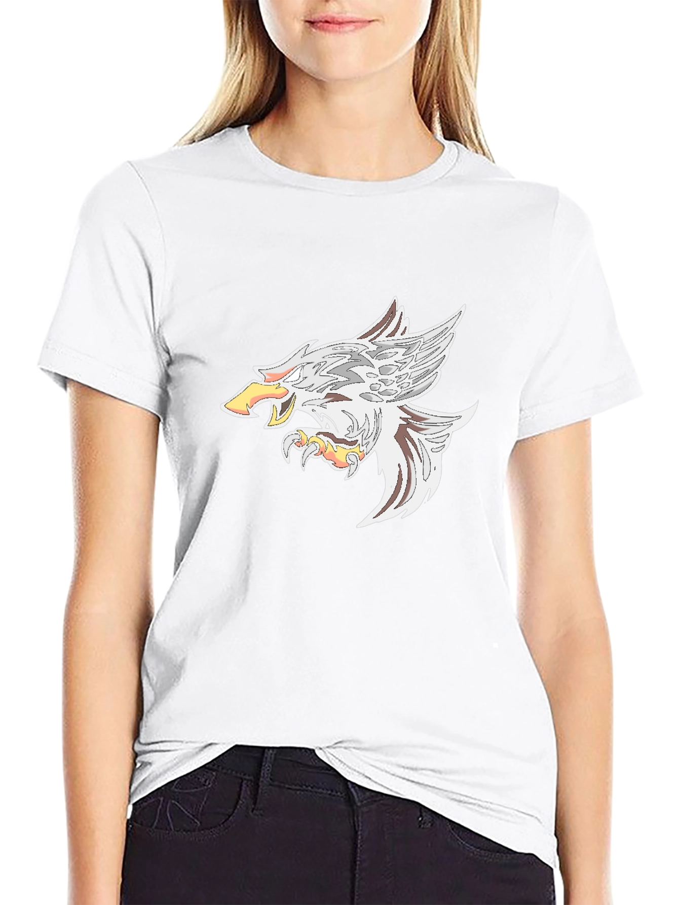 Mens Black T-Shirt with Eagle Graphic