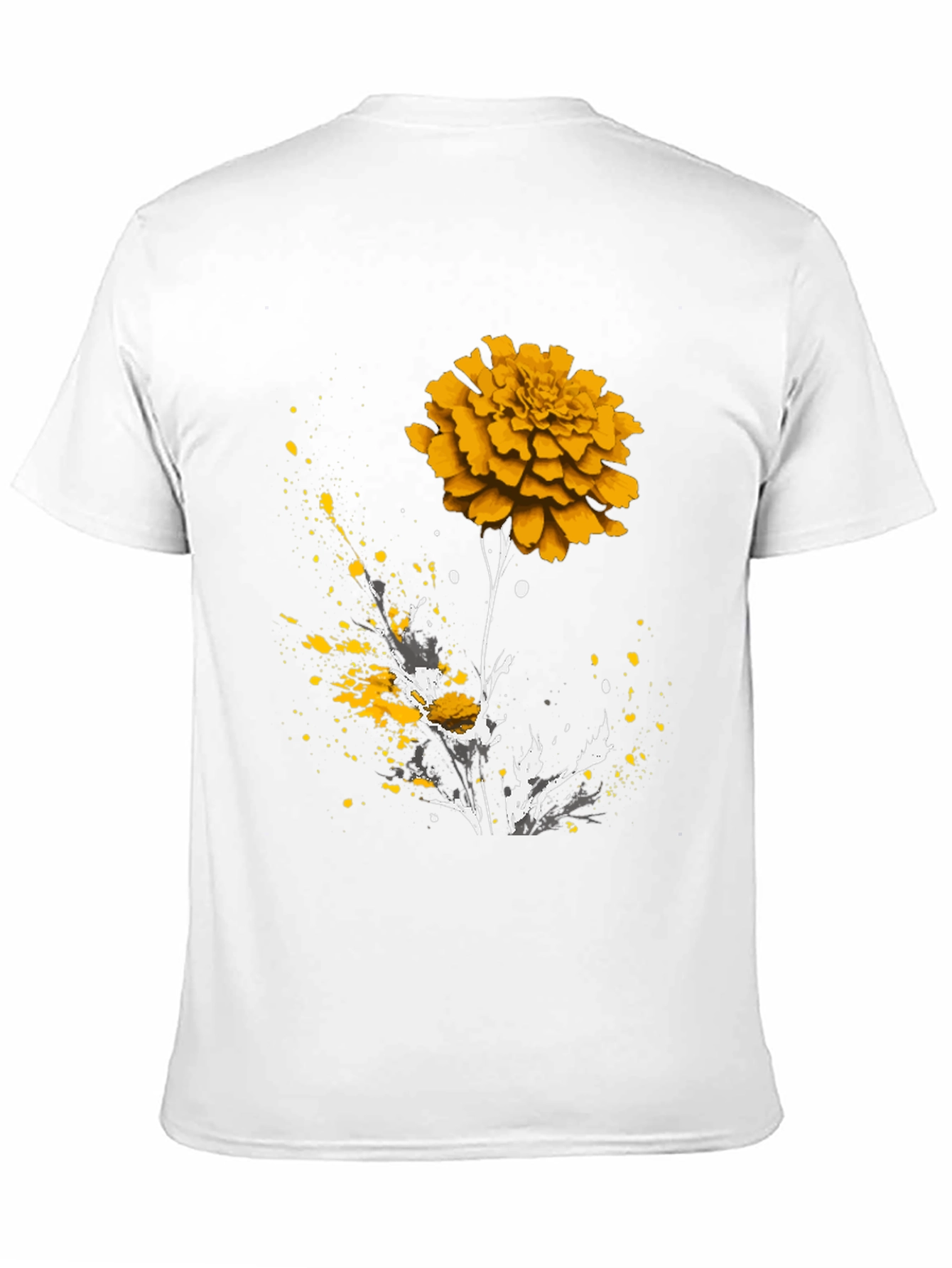 Floral Splatter Print Crew Neck T-Shirt