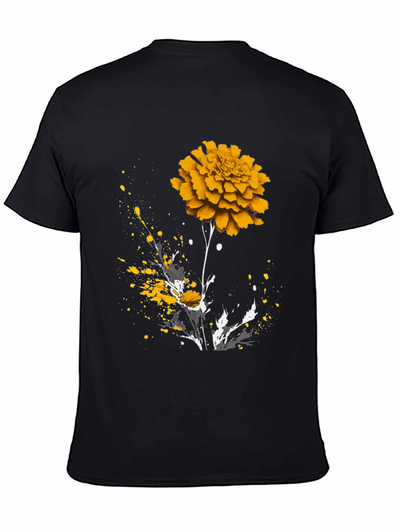 Floral Splatter Print Crew Neck T-Shirt