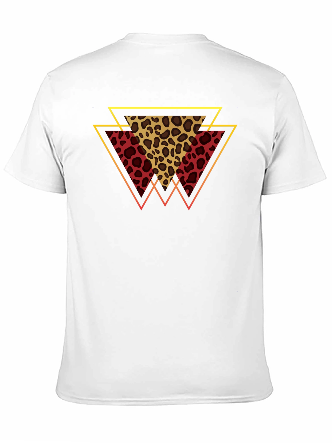 Geometric Leopard Print Tee - Stylish Mens T-Shirt