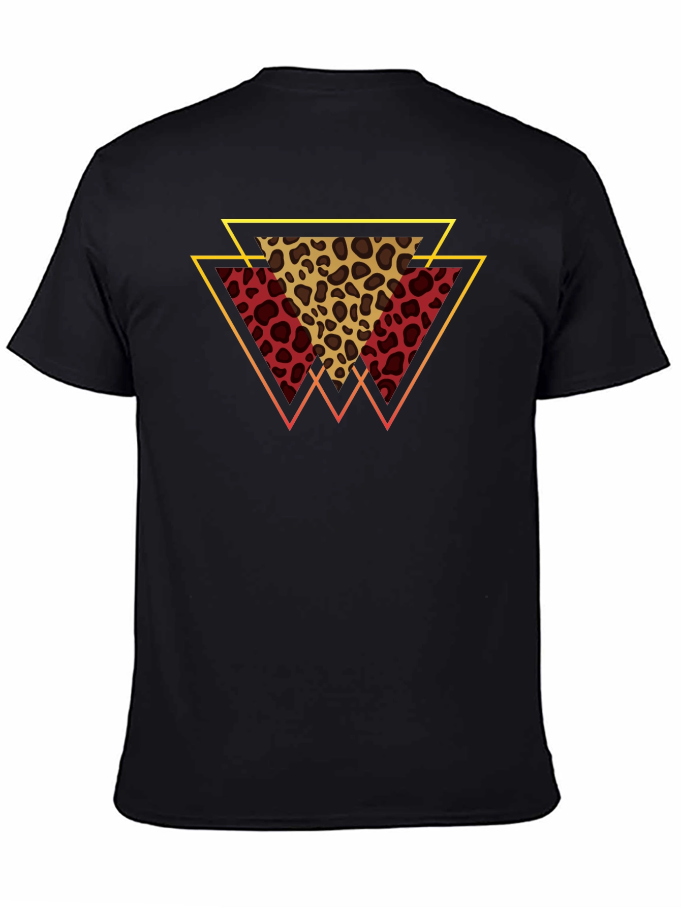 Geometric Leopard Print Tee - Stylish Mens T-Shirt