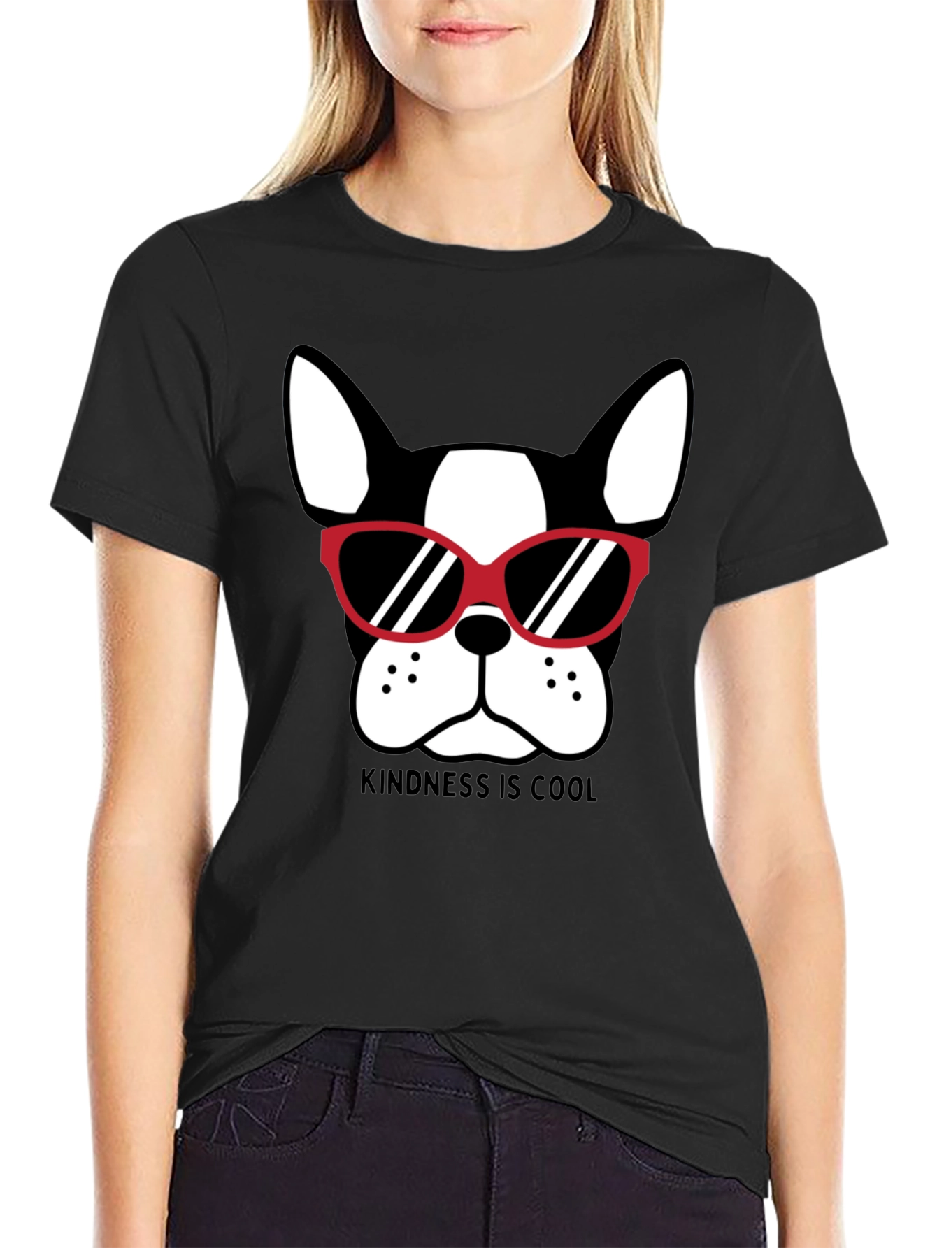 Kindness is Cool Dog Graphic Tee - Black