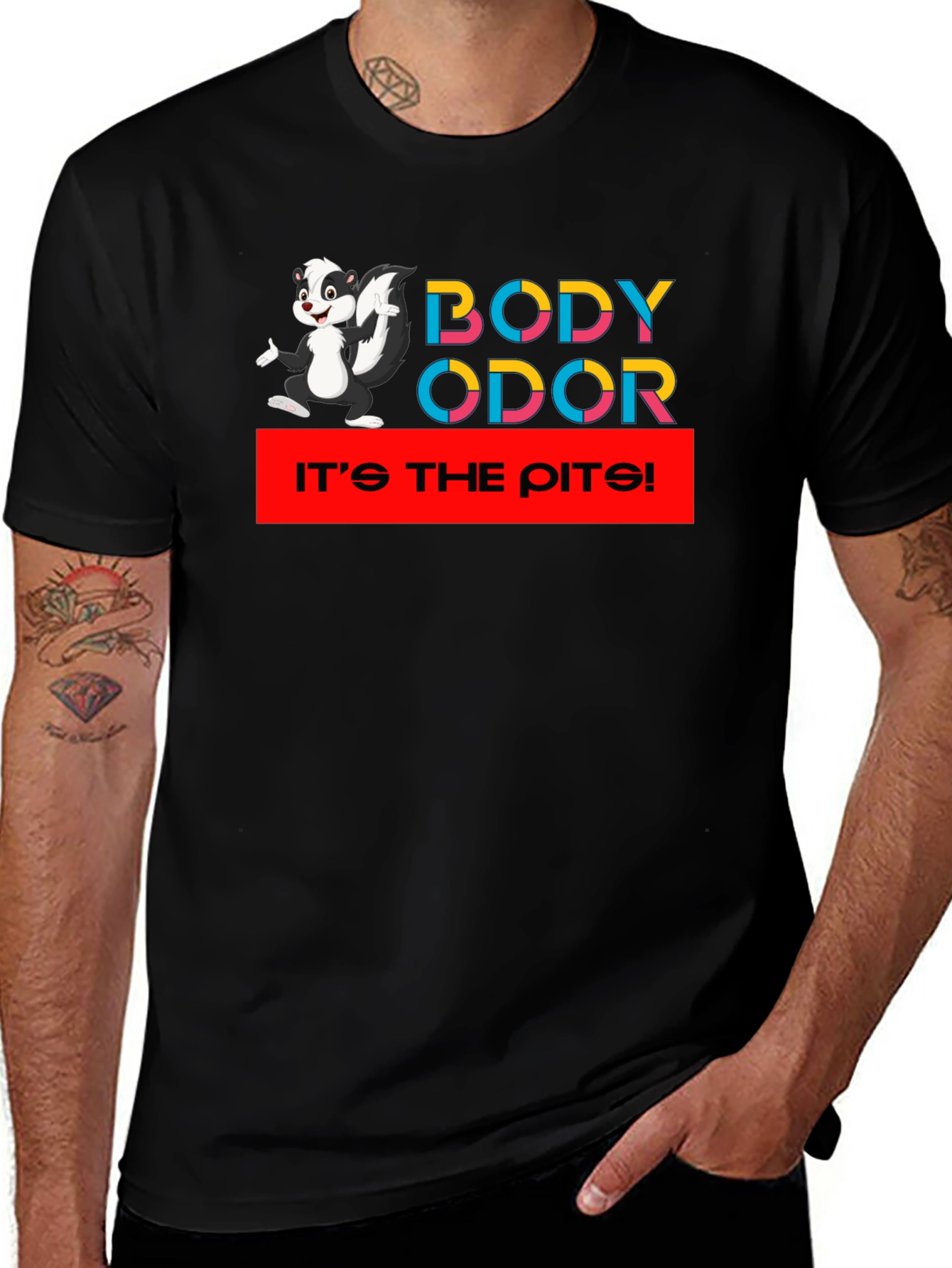 Body Odor Skunk Black T-Shirt