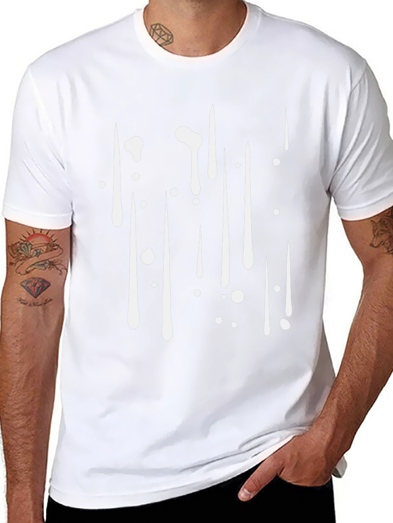 Modern Abstract Drip Design Black T-Shirt