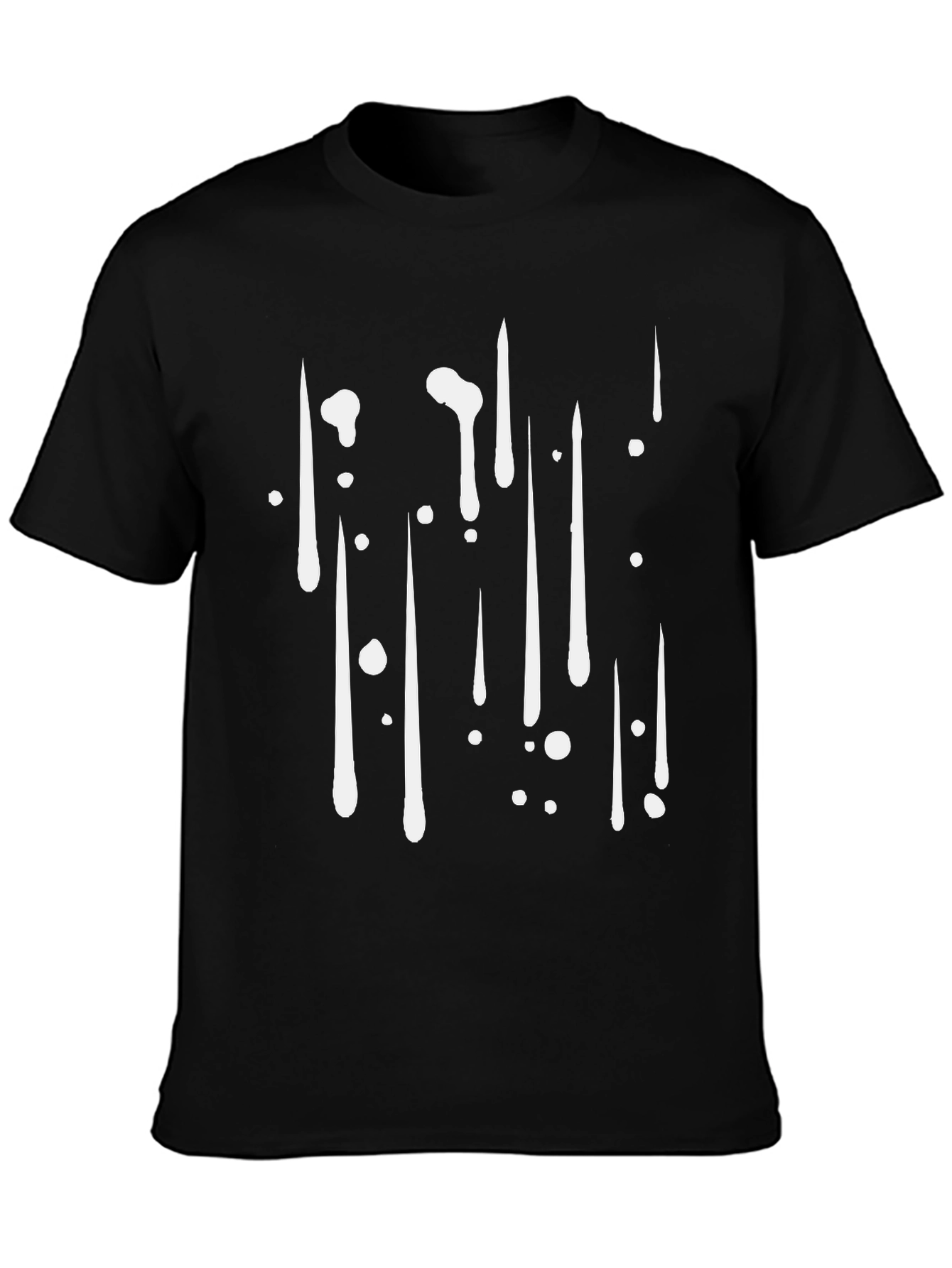 Modern Abstract Drip Design Black T-Shirt