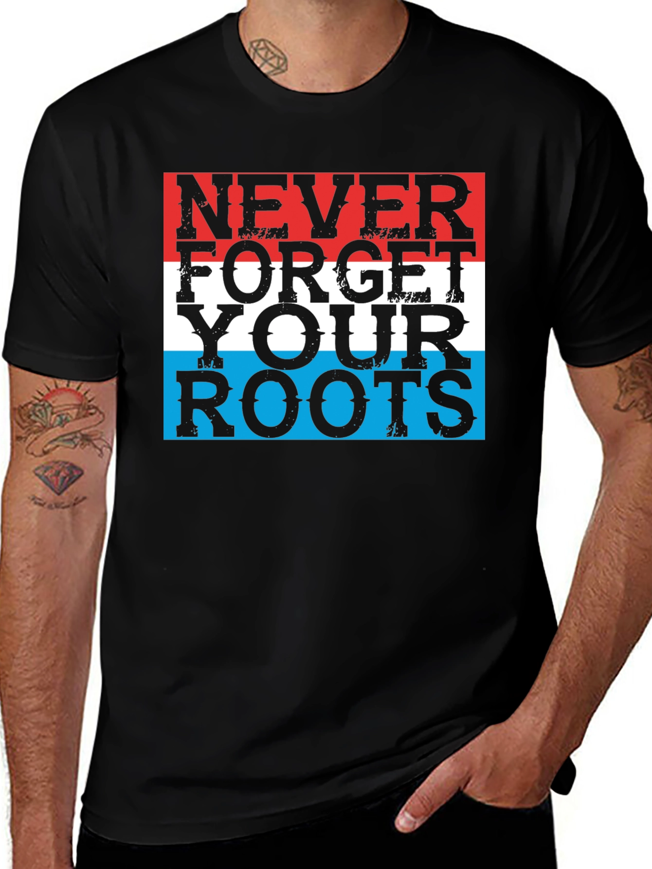 Never Forget Your Roots Graphic Tee - Black