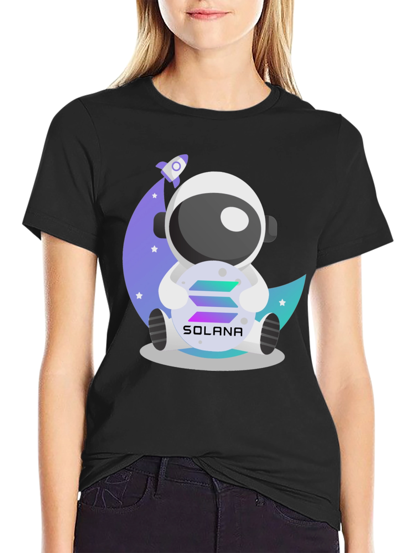 Solana Astronaut Graphic Tee - Crypto Moonshot