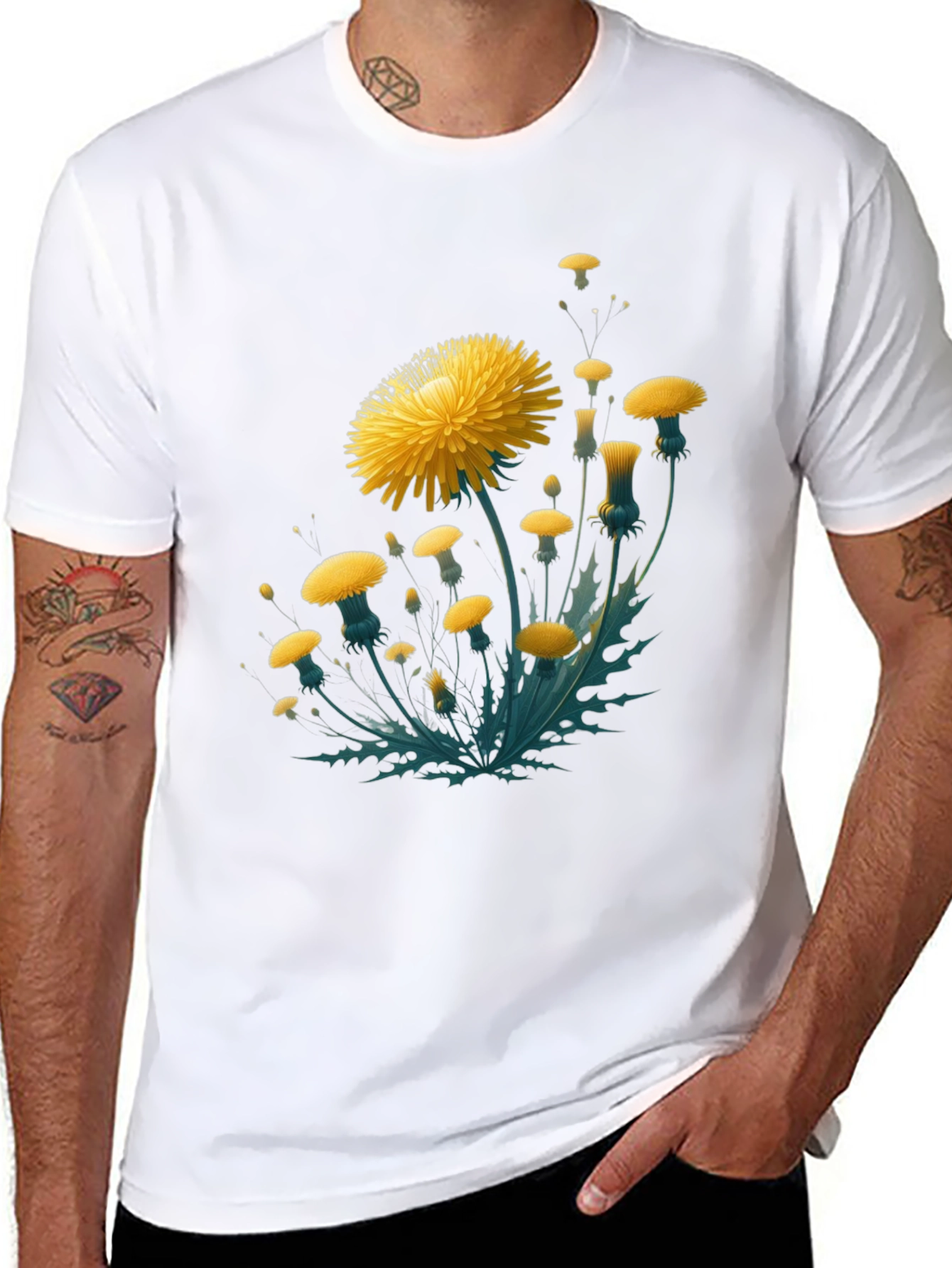 Dandelion Graphic Black T-Shirt