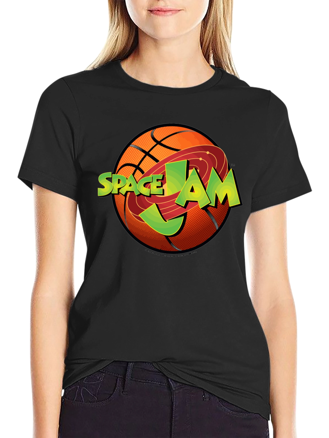 Space Jam Graphic T-Shirt | Black Basketball Tee