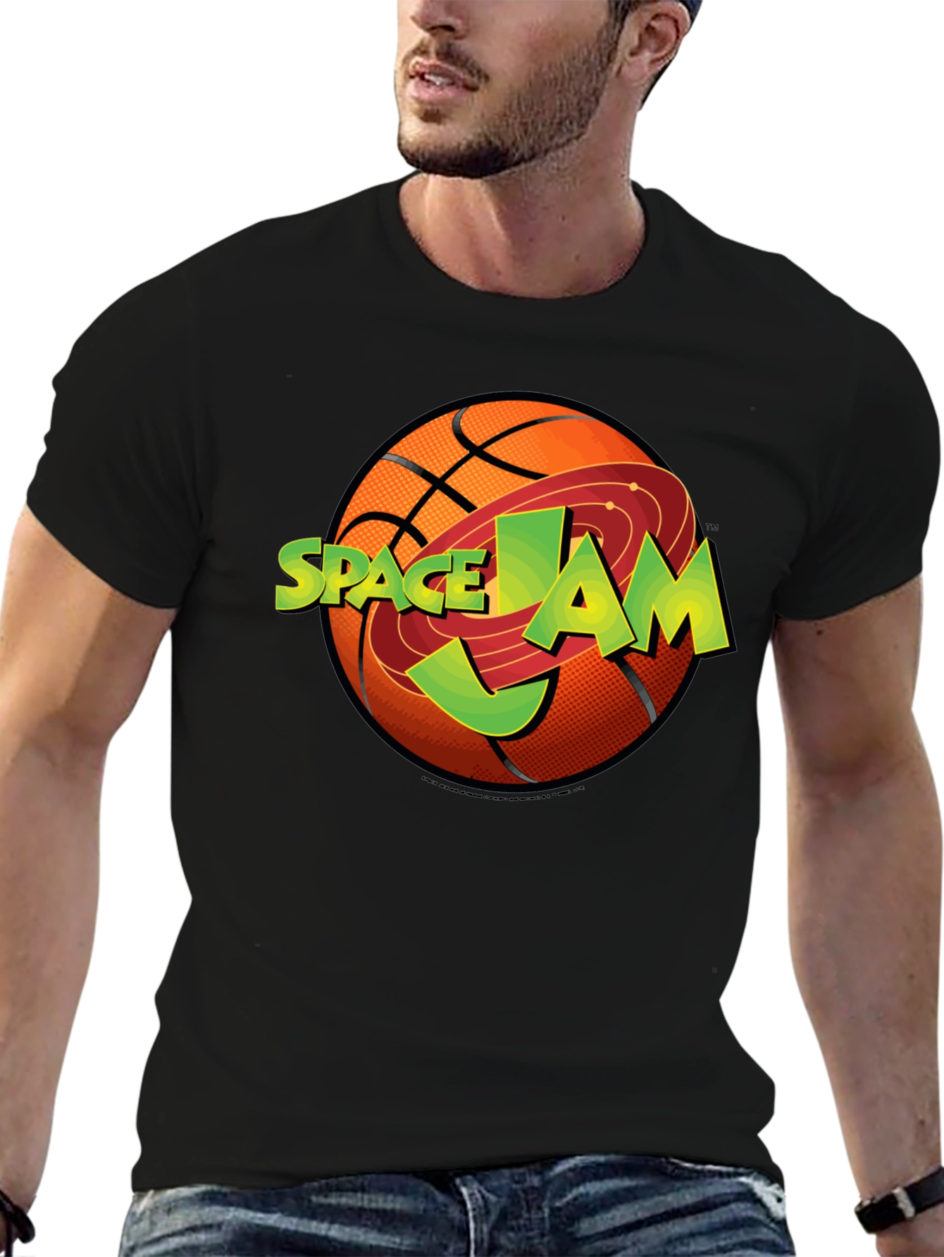 Space Jam Graphic T-Shirt | Black Basketball Tee