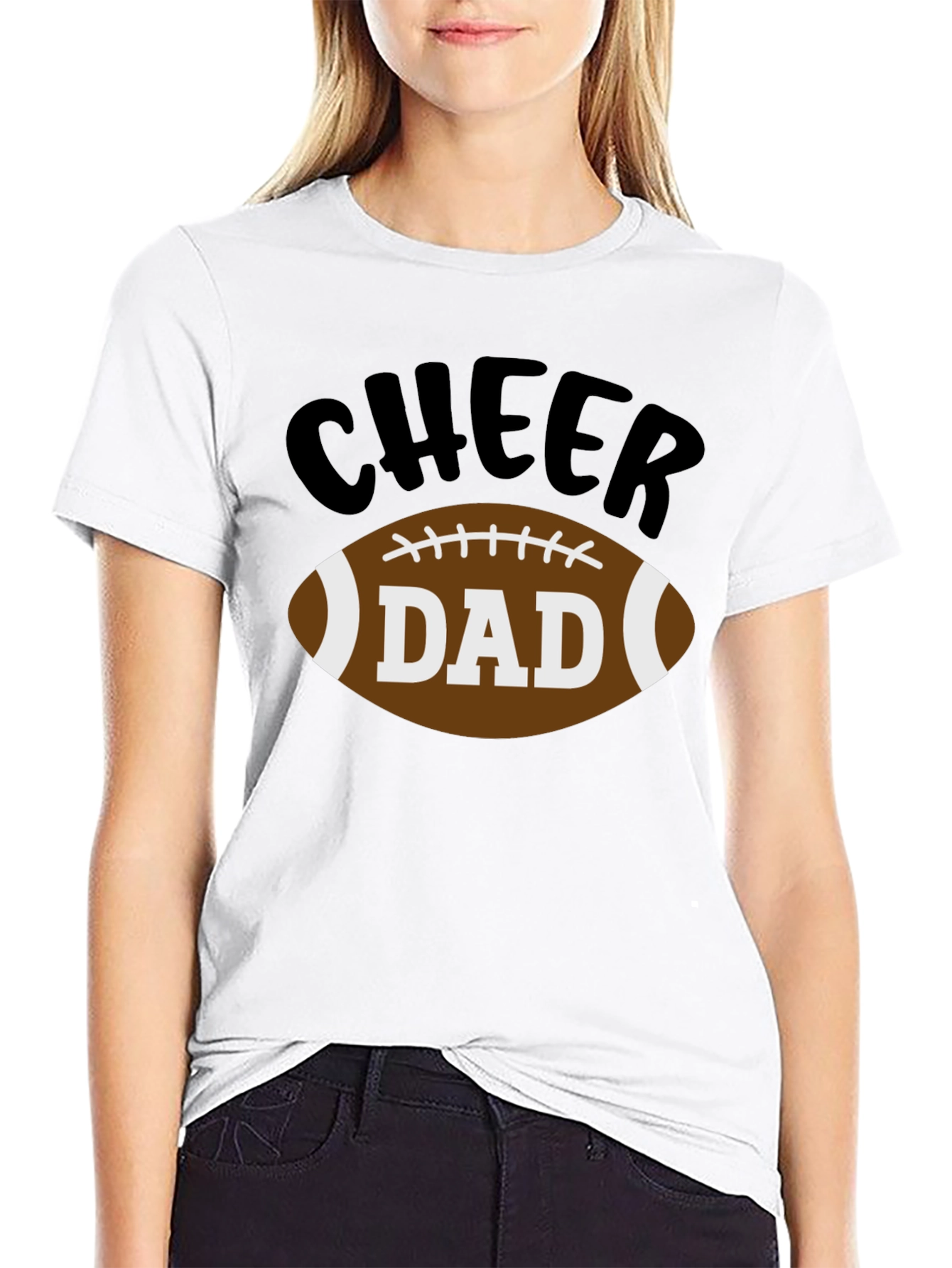 Cheer Dad Football Graphic T-Shirt