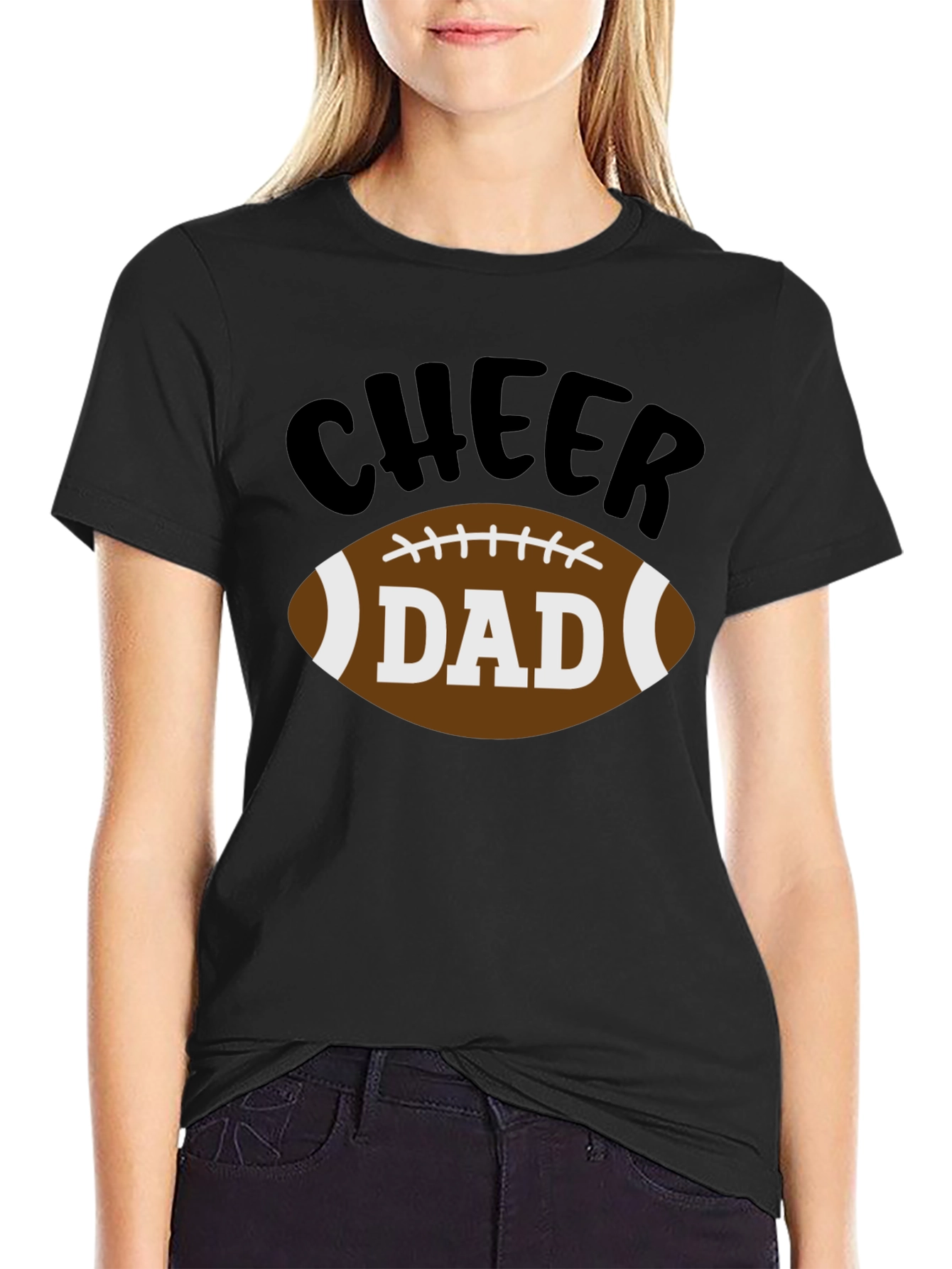 Cheer Dad Football Graphic T-Shirt