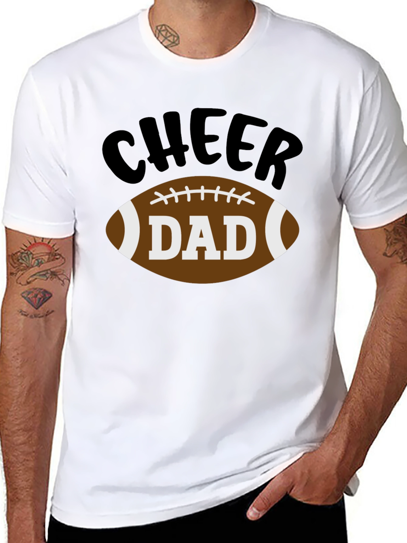 Cheer Dad Football Graphic T-Shirt