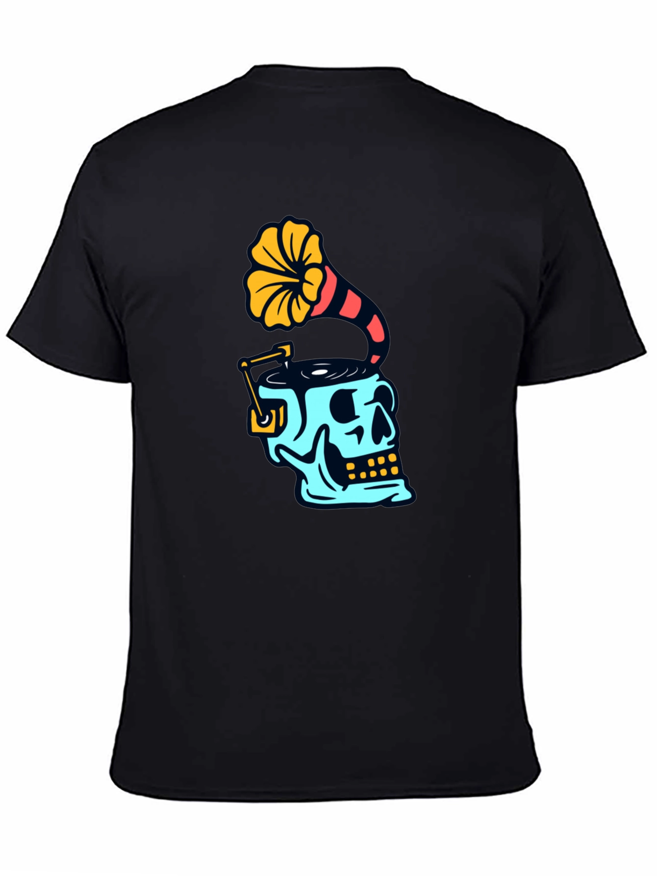 Skull Phonograph T-Shirt - Retro Music Style