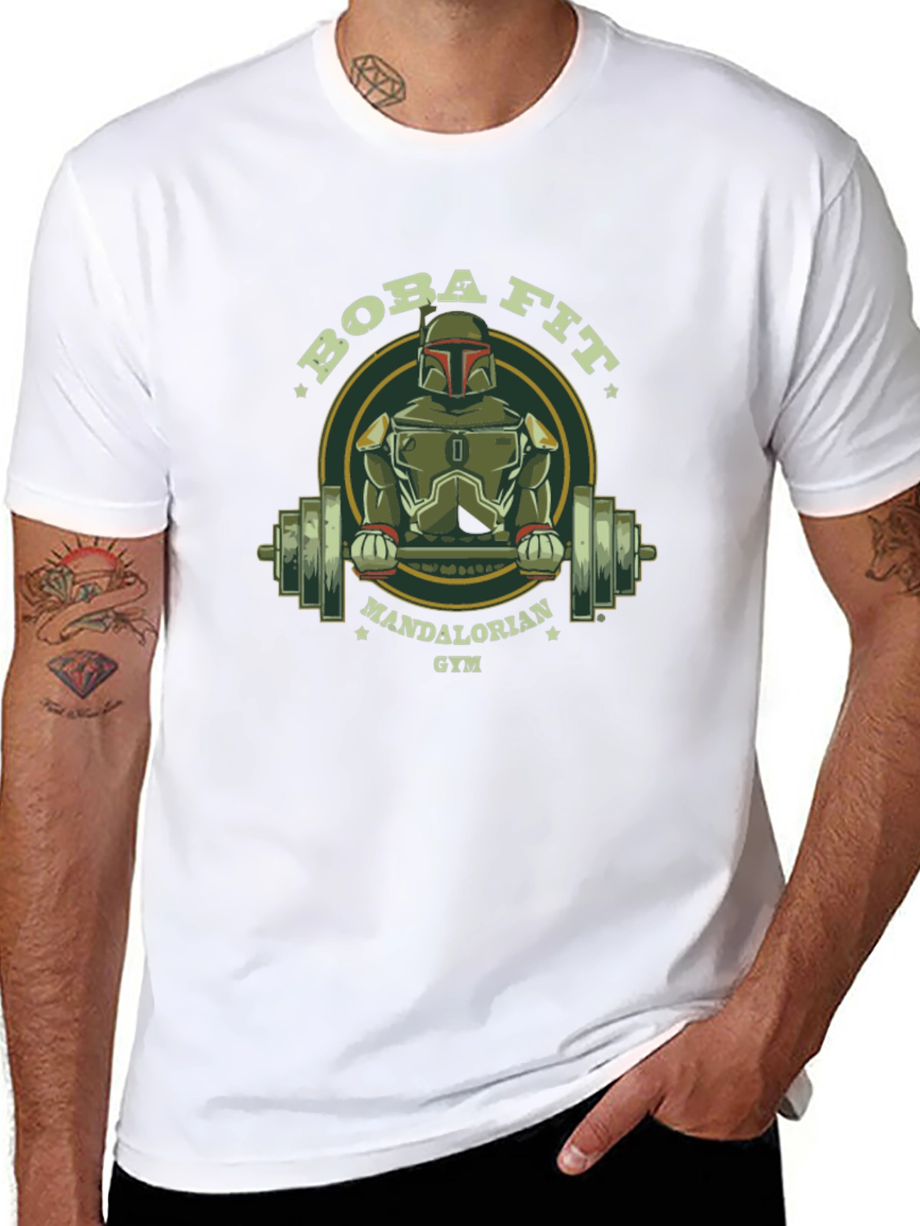 Boba Fit Mandalorian Gym Black T-Shirt