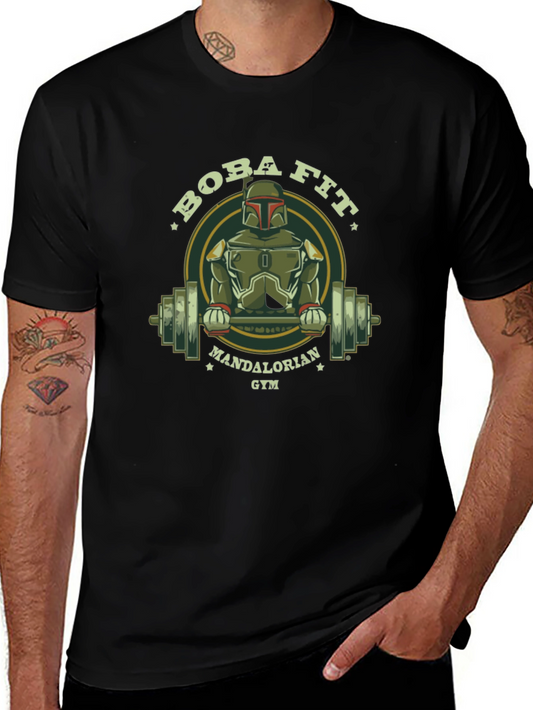 Boba Fit Mandalorian Gym Black T-Shirt