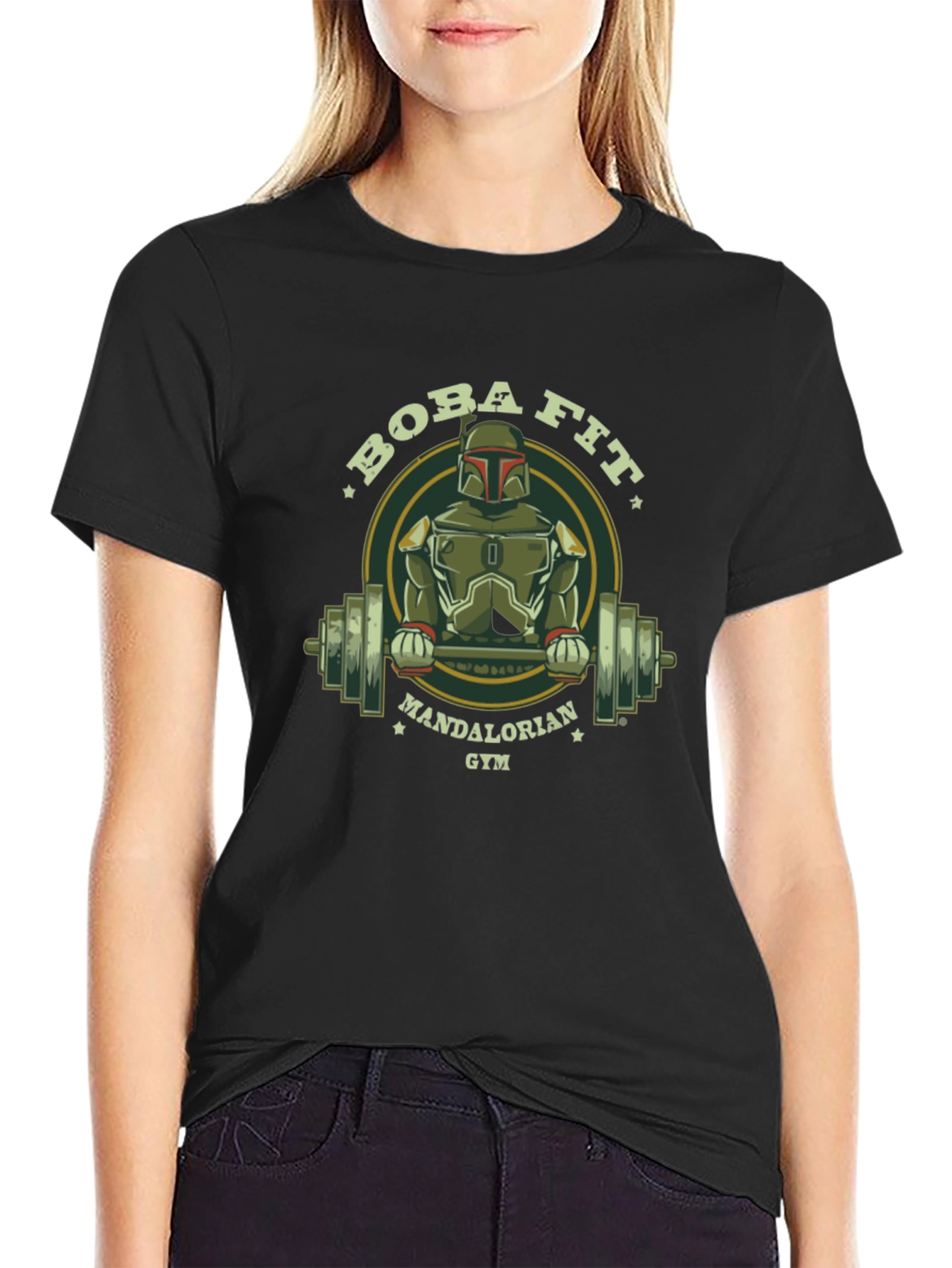 Boba Fit Mandalorian Gym Black T-Shirt