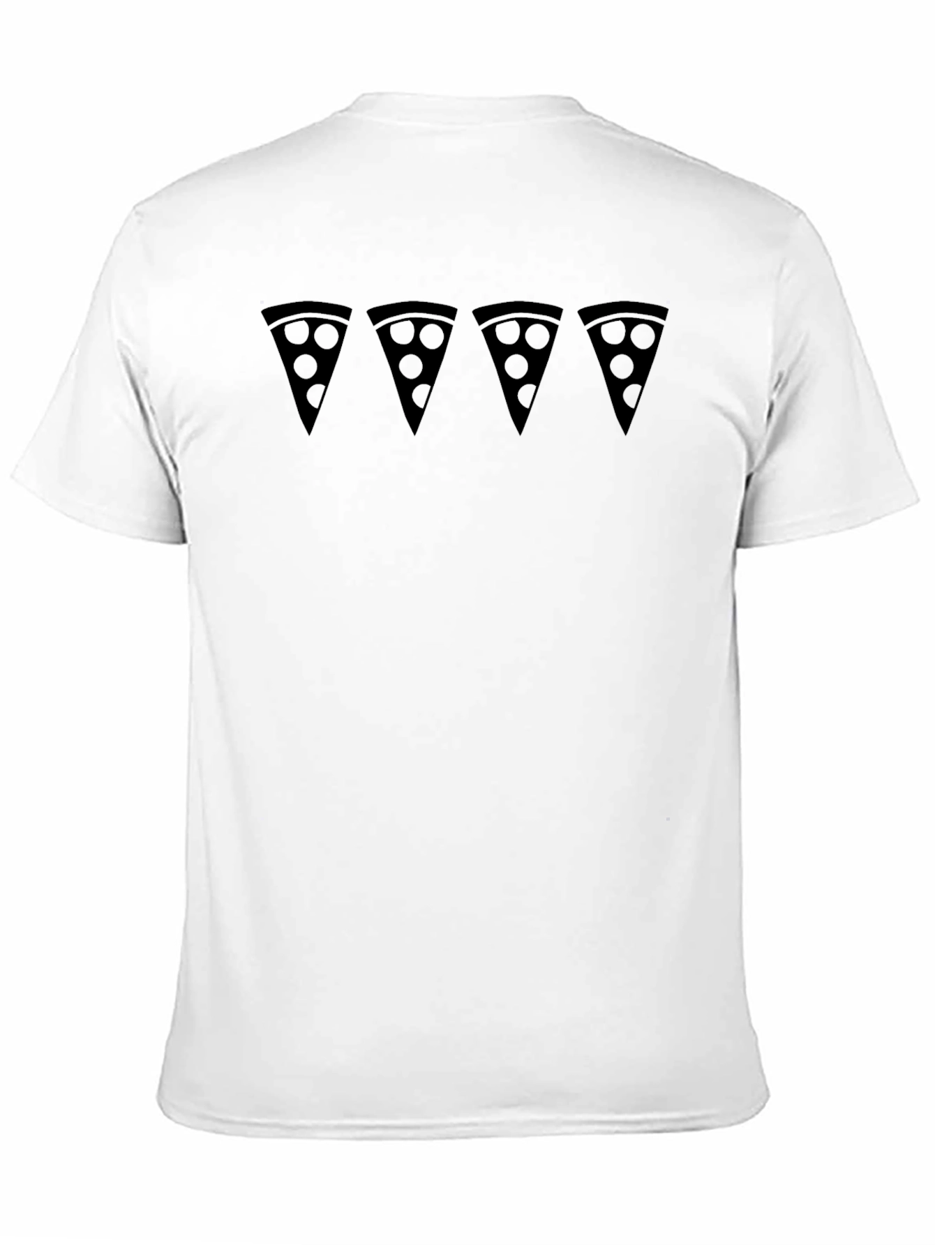 Pizza Slice Pattern Black T-Shirt