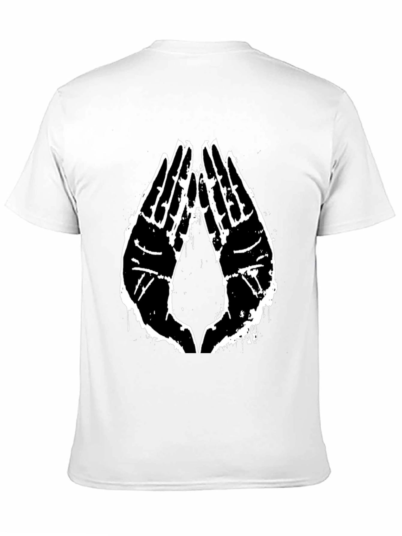 Black Graphic Tee - Praying Hands Design