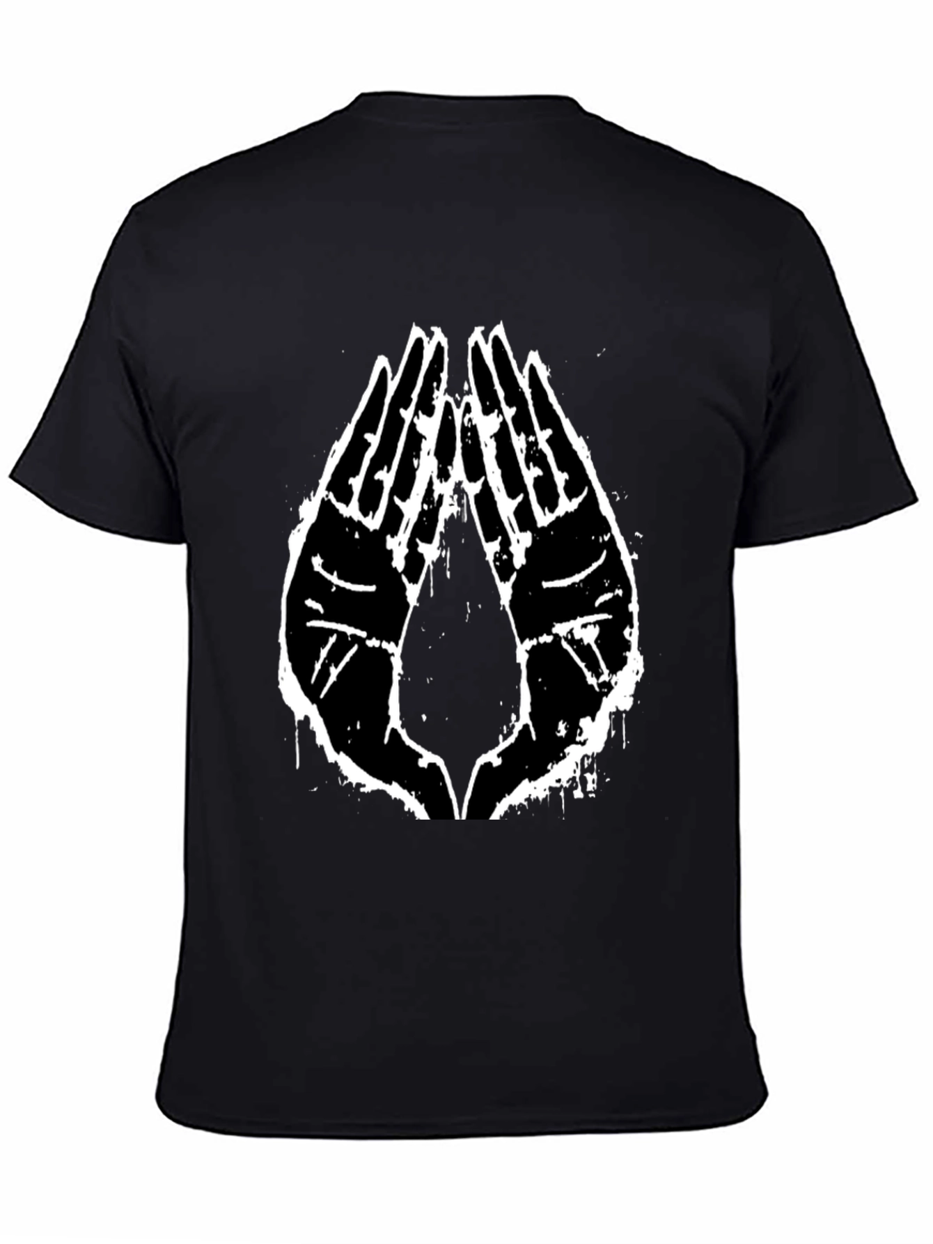 Black Graphic Tee - Praying Hands Design