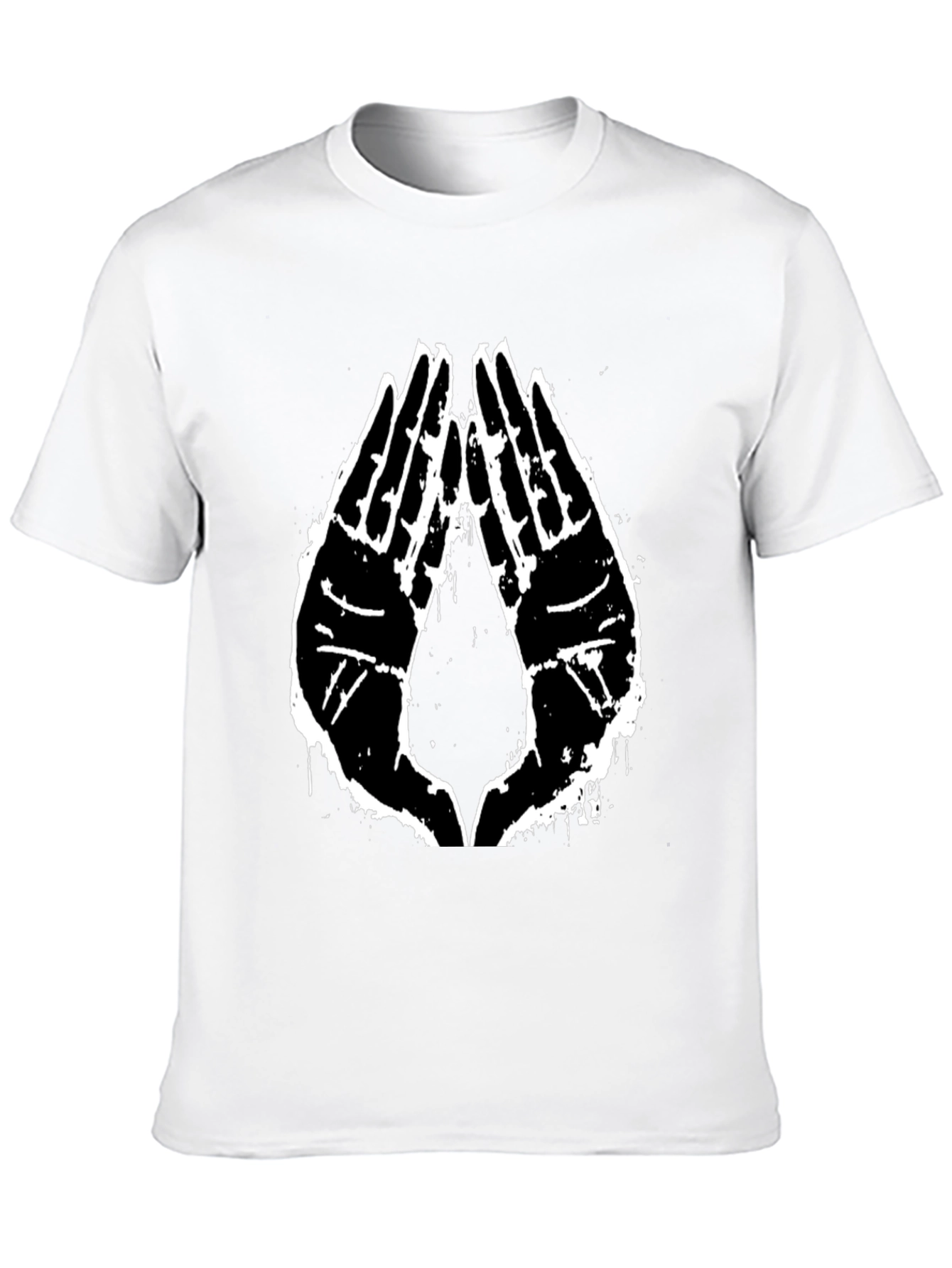 Black Graphic Tee - Praying Hands Design