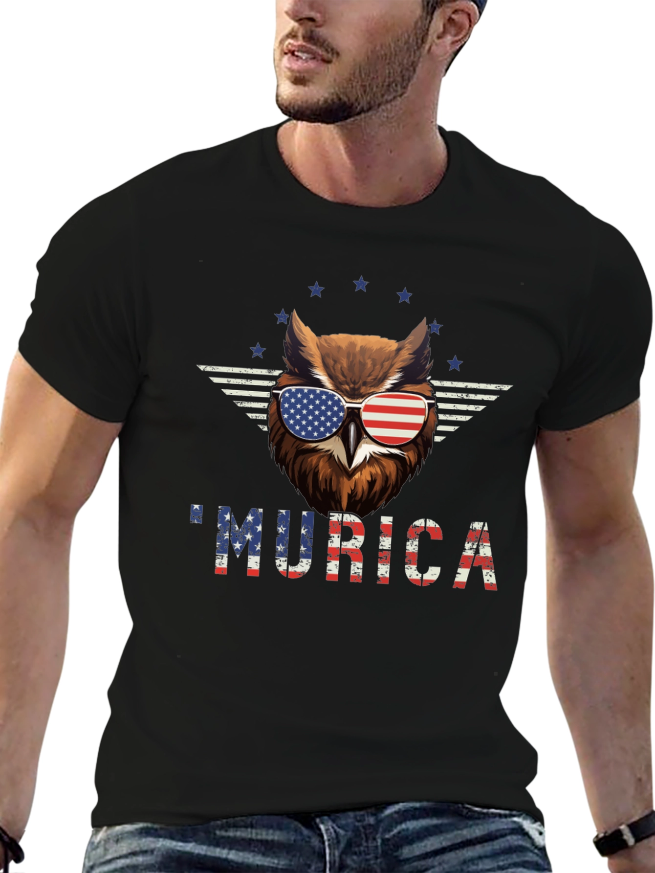 Patriotic Owl Murica T-Shirt - USA Pride