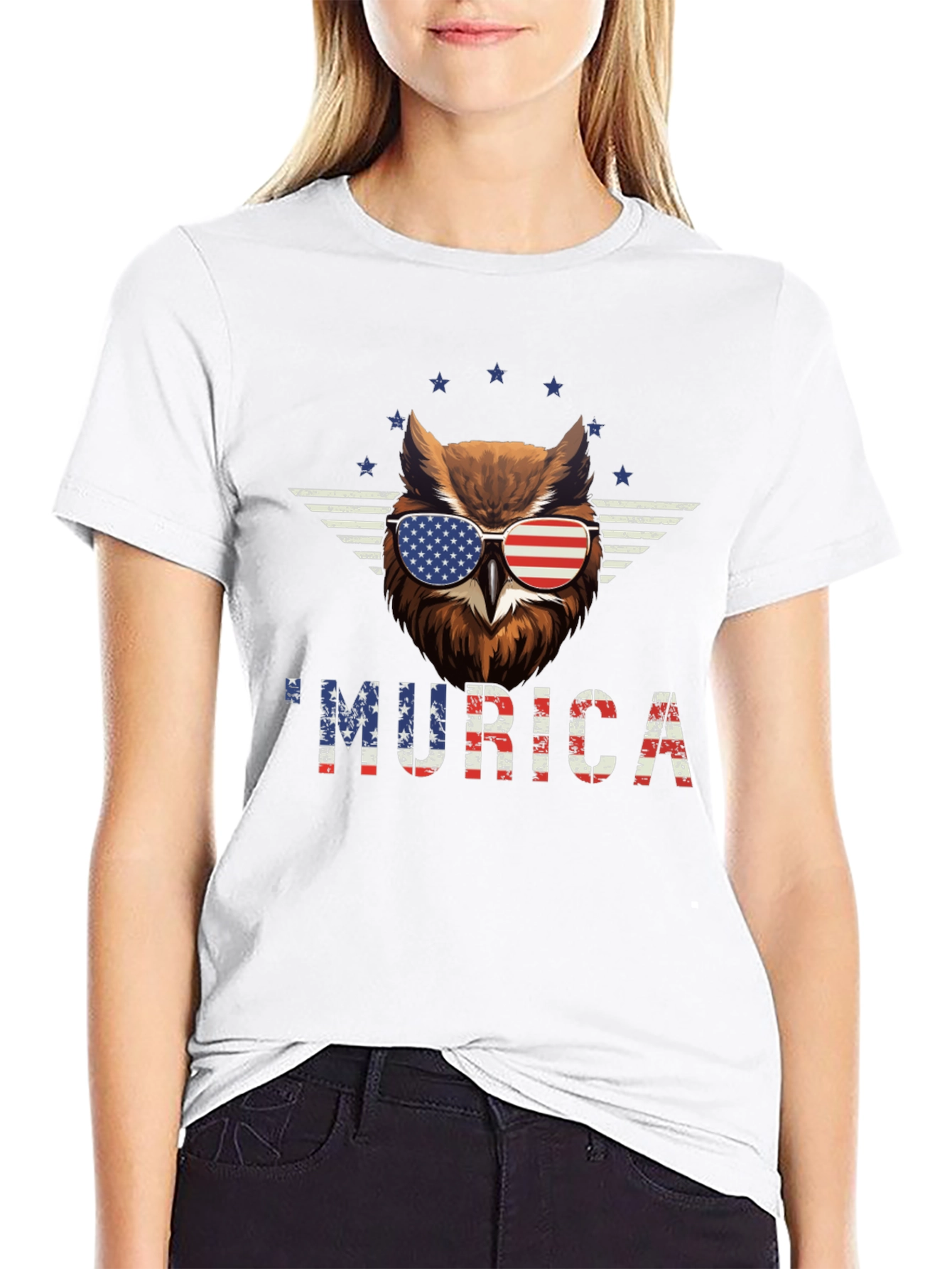 Patriotic Owl Murica T-Shirt - USA Pride