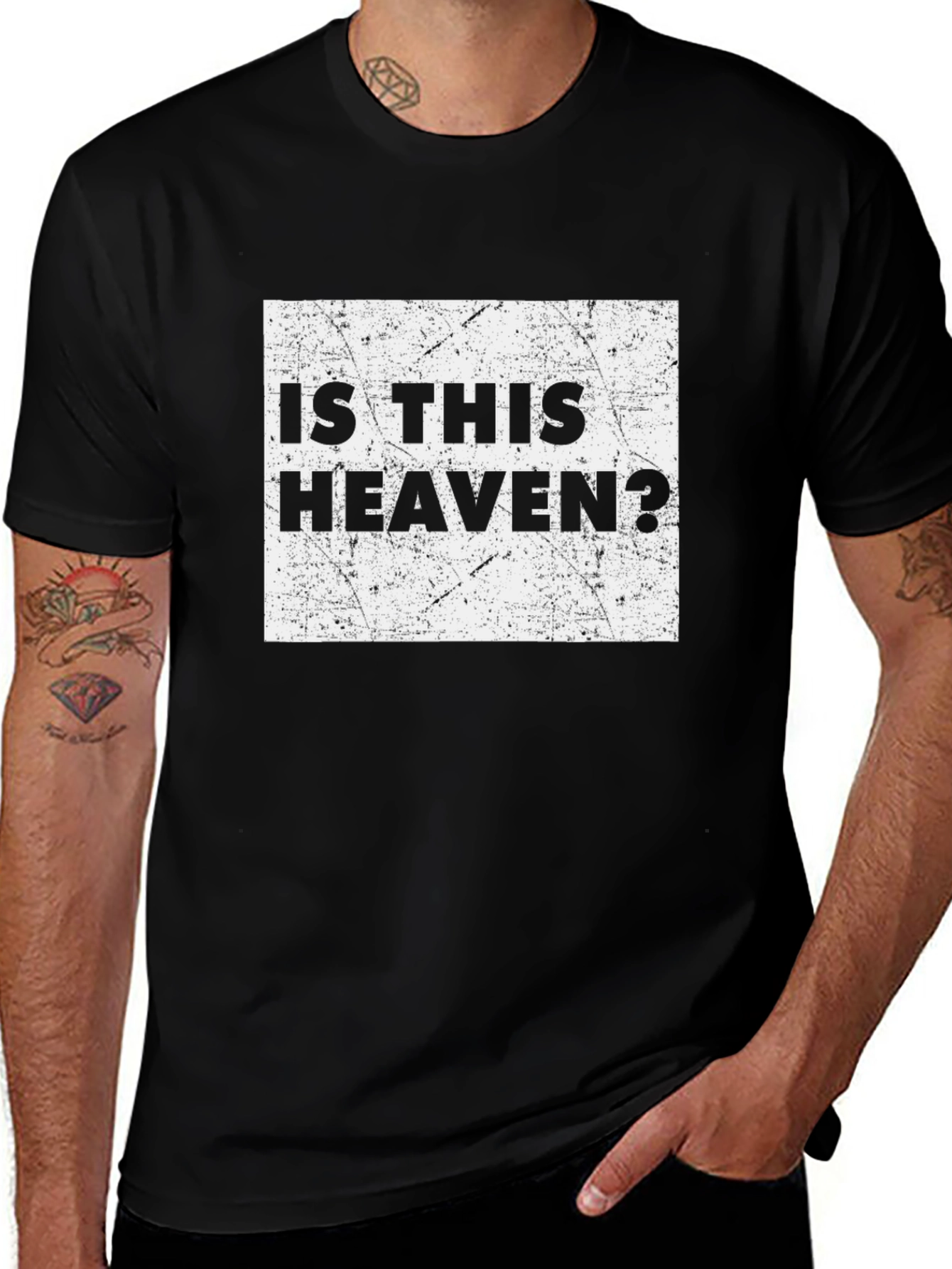 Is This Heaven? Graphic Tee - Black Cotton Shirt