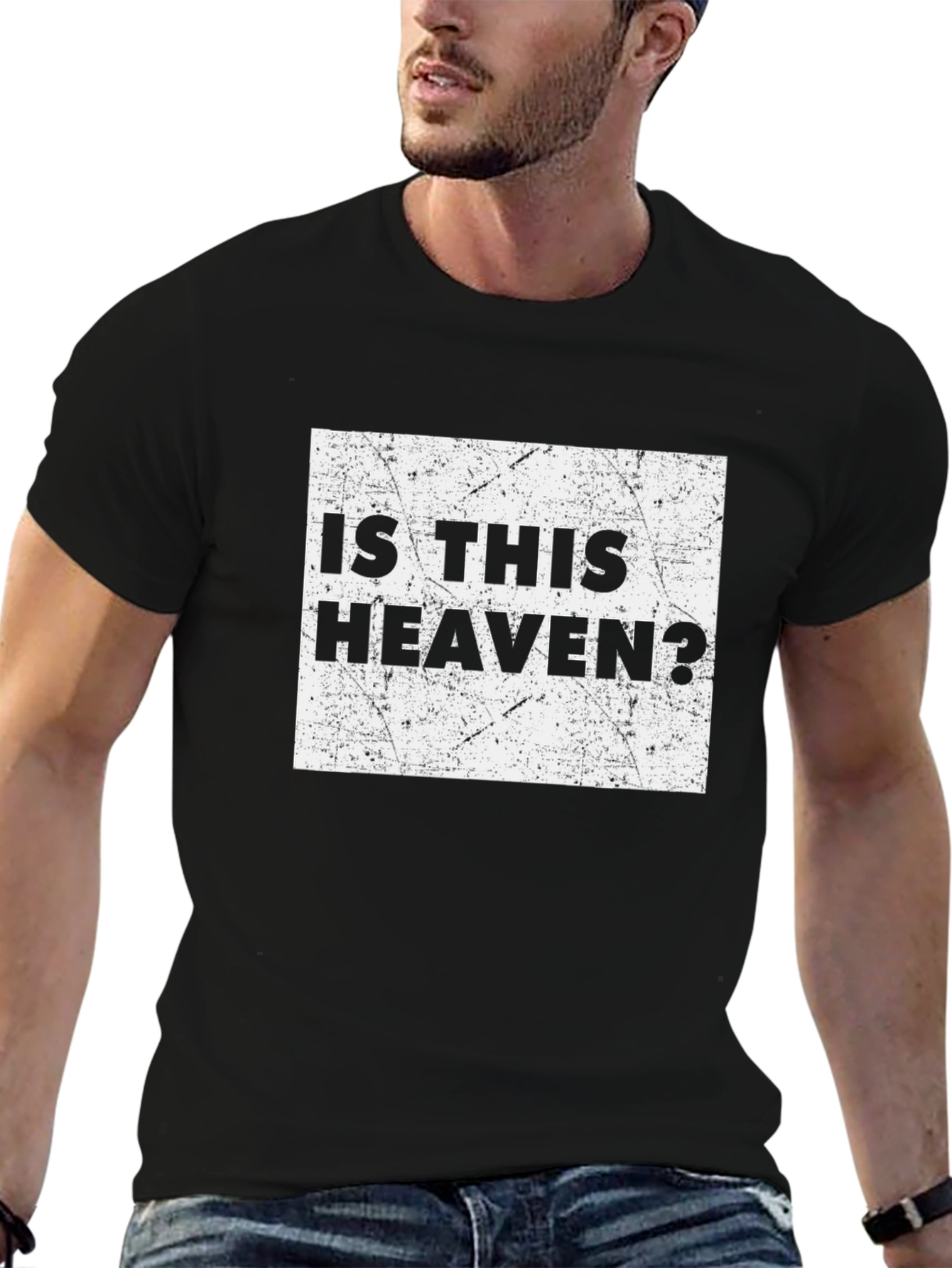 Is This Heaven? Graphic Tee - Black Cotton Shirt