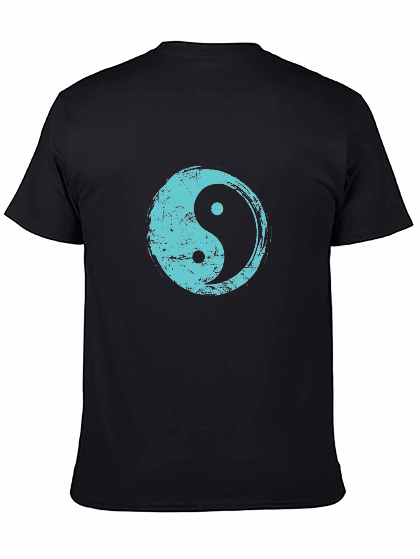 Yin Yang T-Shirt - Distressed Teal Design