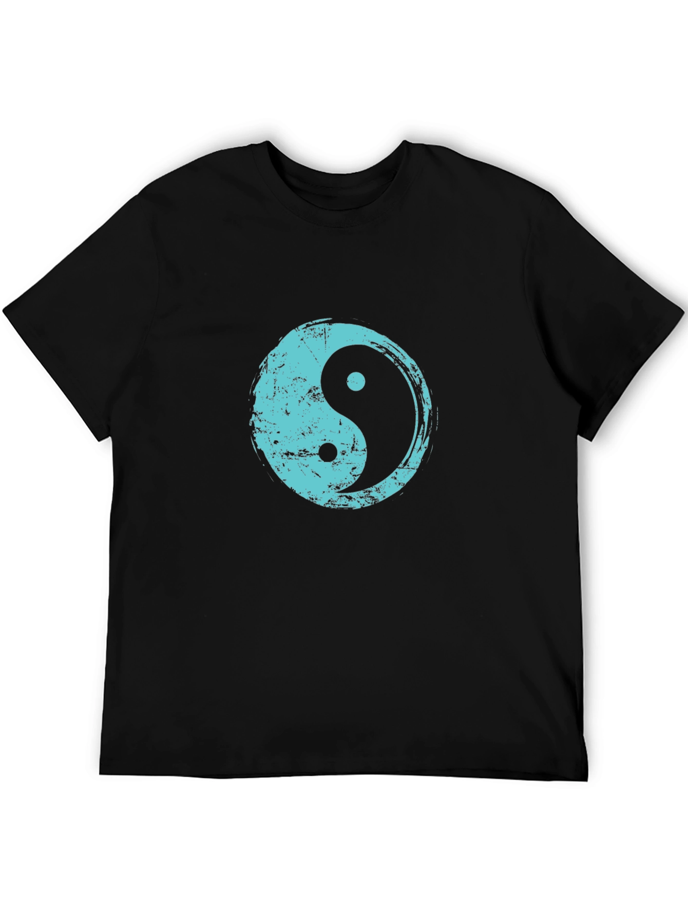 Yin Yang T-Shirt - Distressed Teal Design