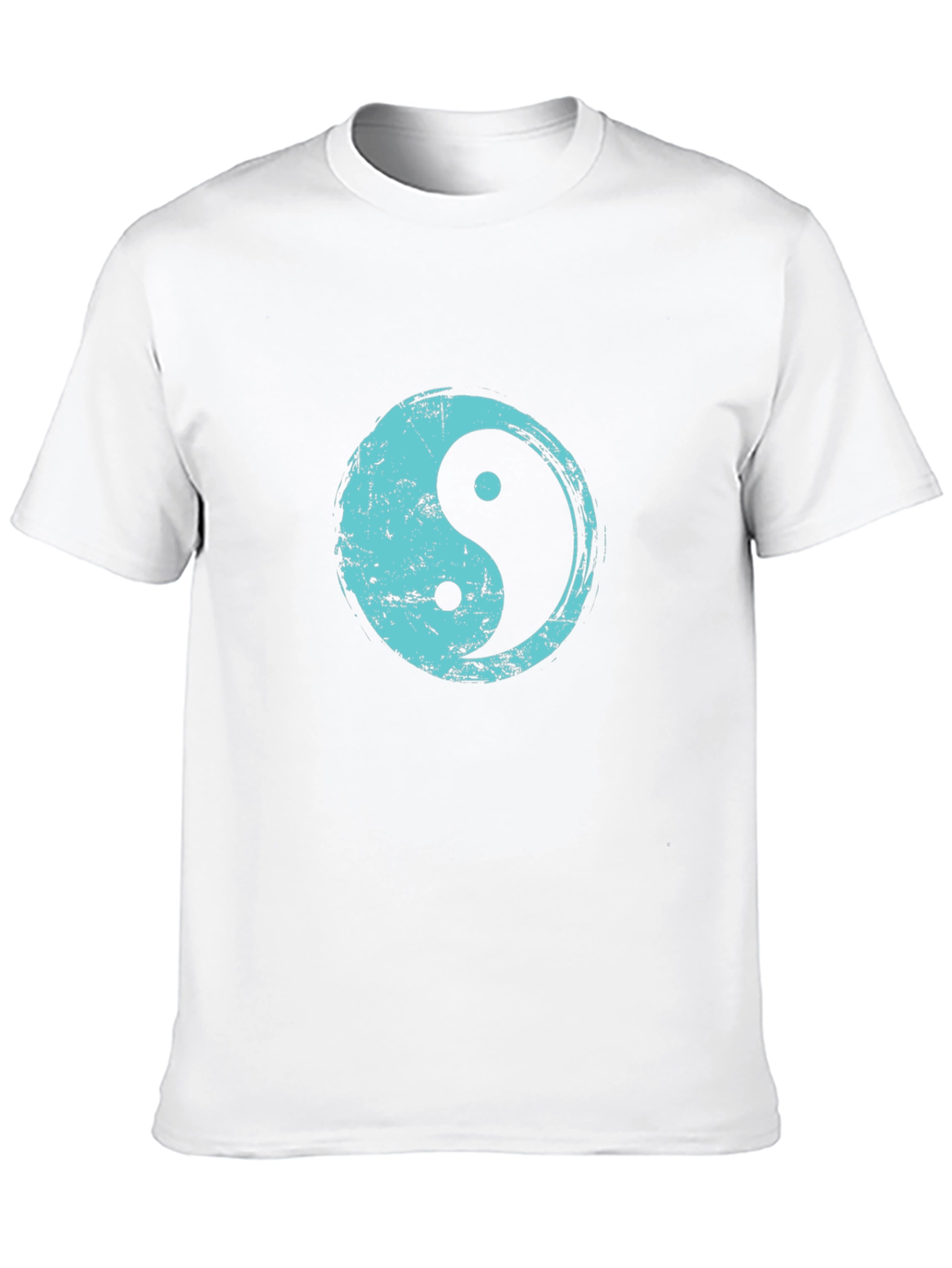 Yin Yang T-Shirt - Distressed Teal Design