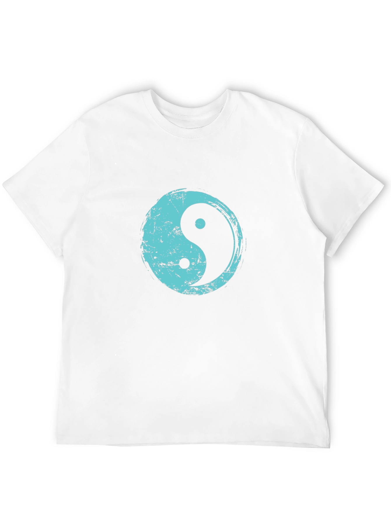 Yin Yang T-Shirt - Distressed Teal Design