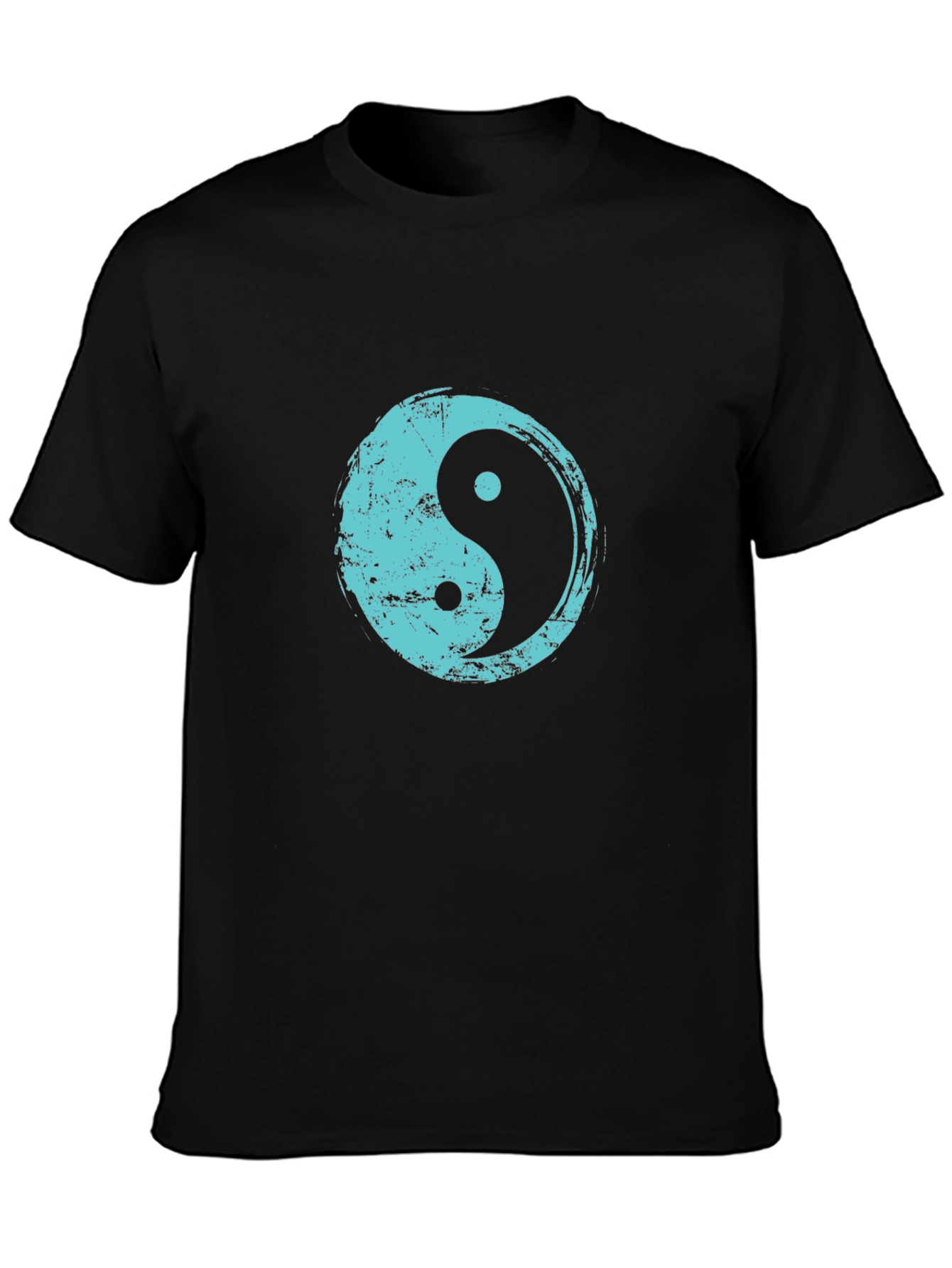 Yin Yang T-Shirt - Distressed Teal Design