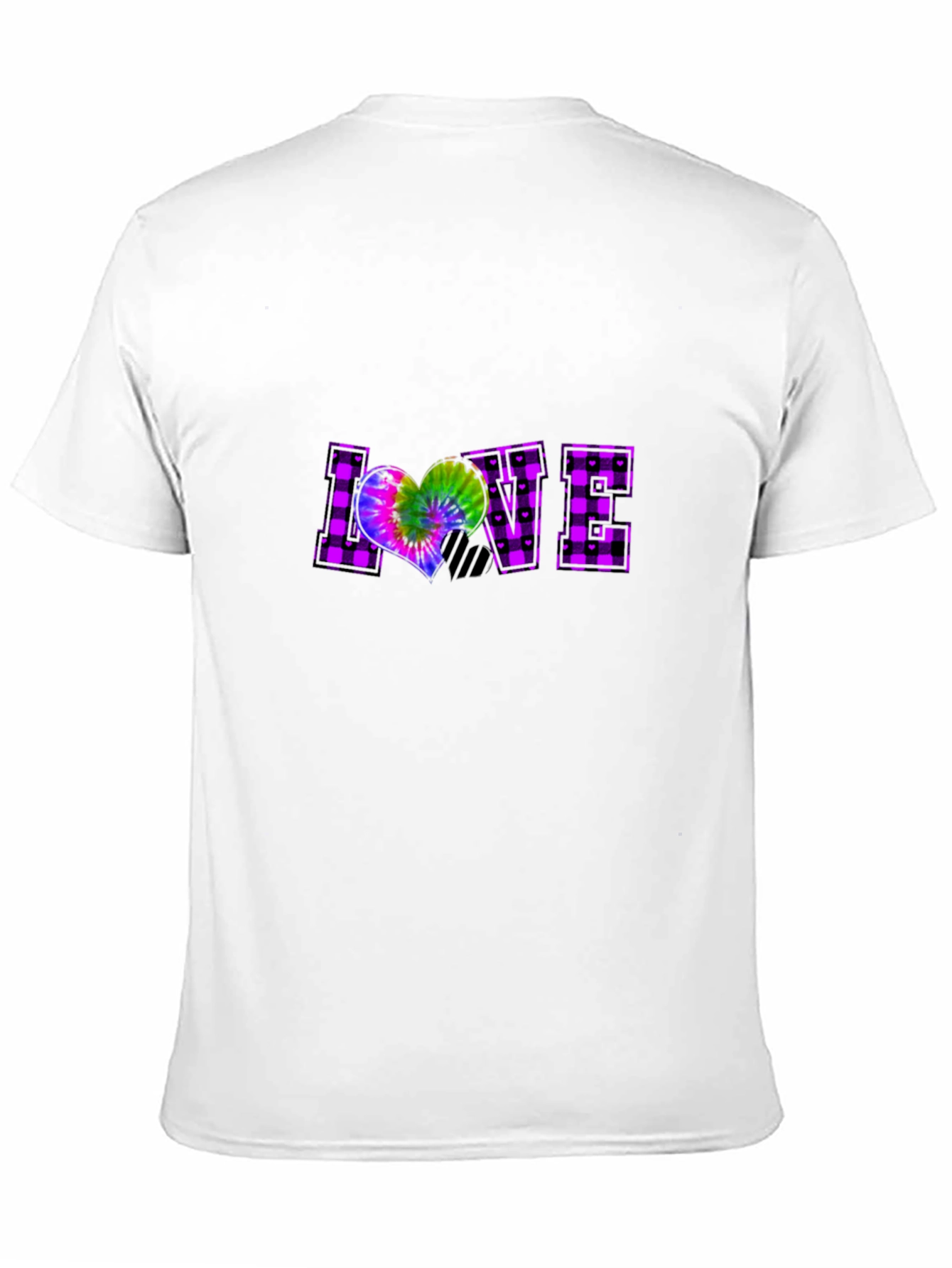 Plaid LOVE T-Shirt Tie-Dye Heart Graphic