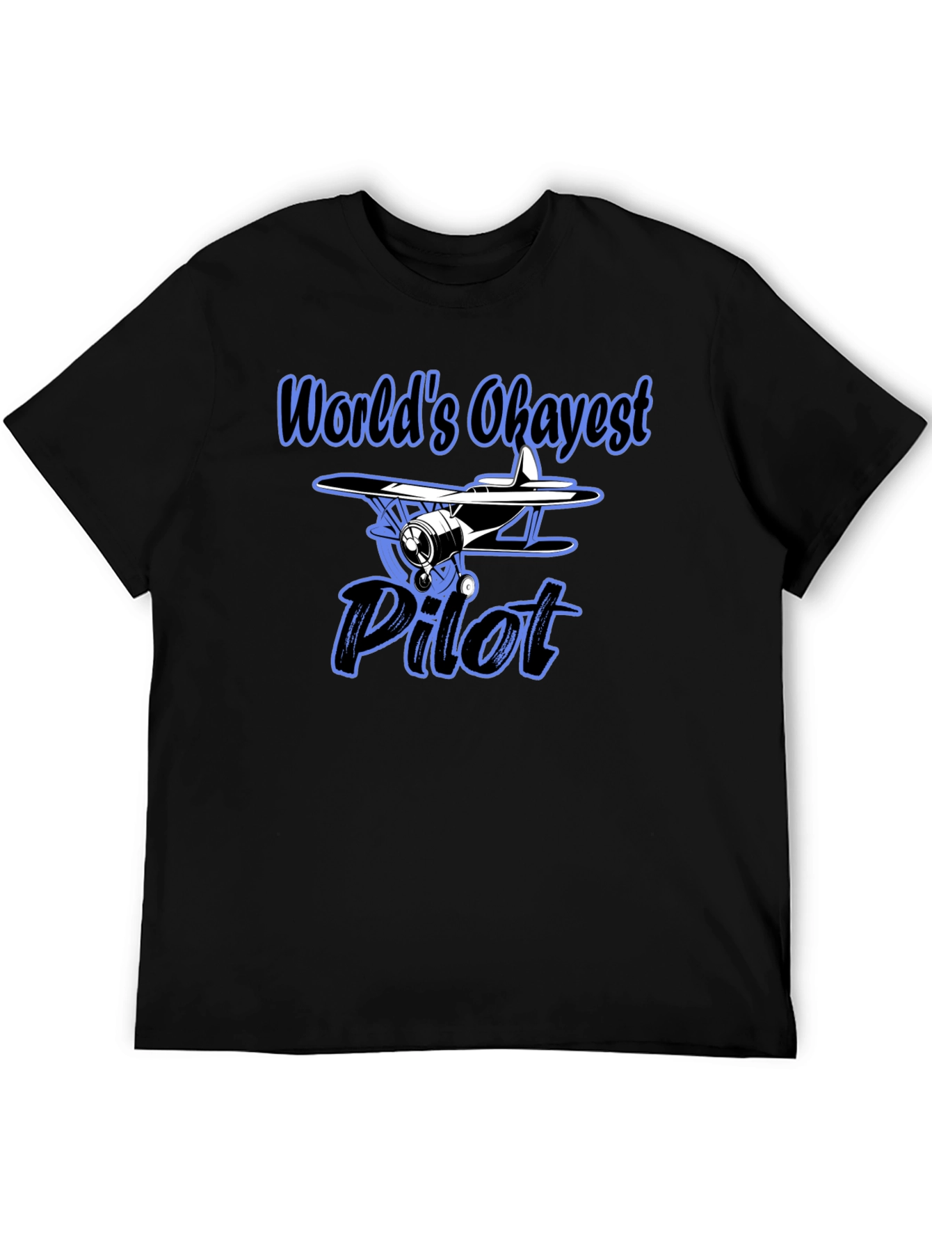 Worlds Okayest Pilot Black T-Shirt