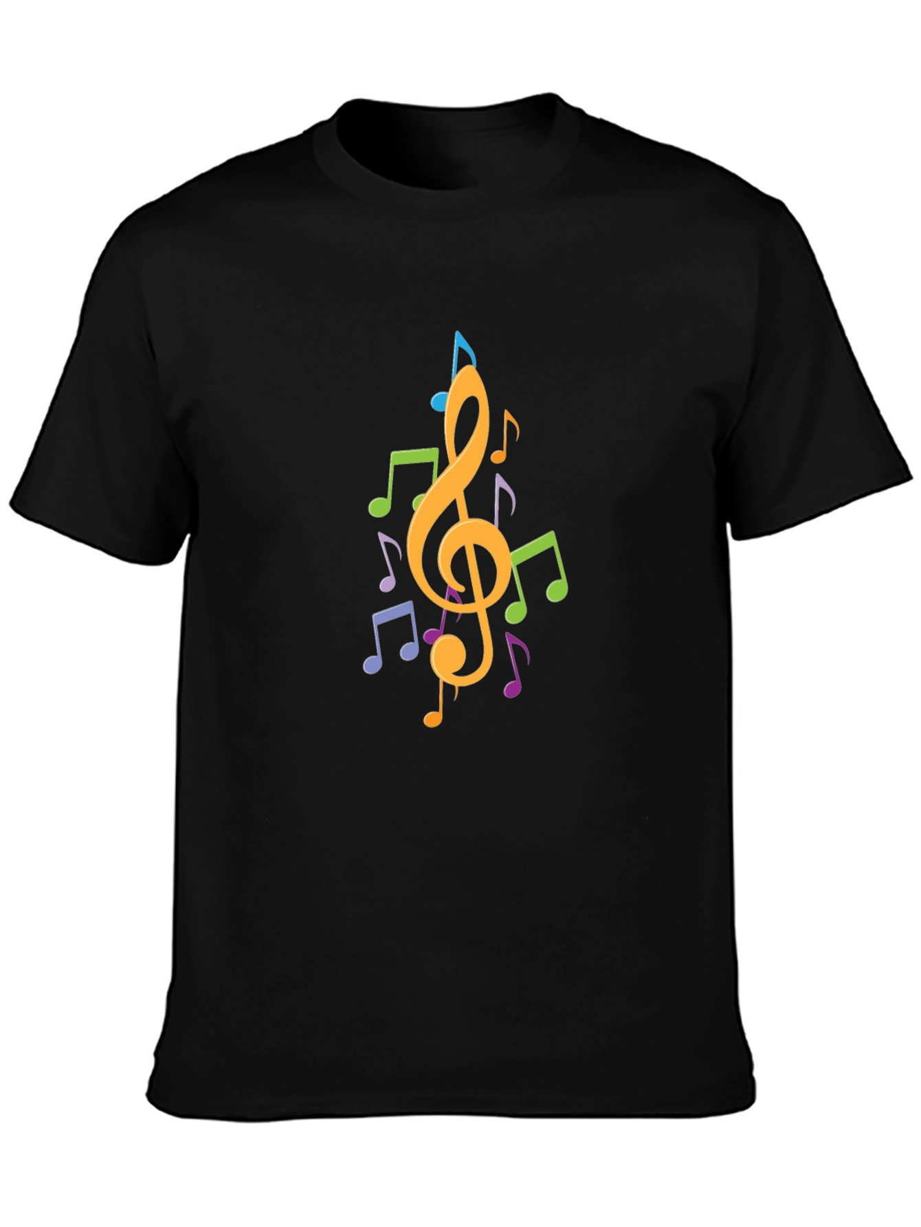 Musical Note Graphic Black T-Shirt - Stylish Casual Wear
