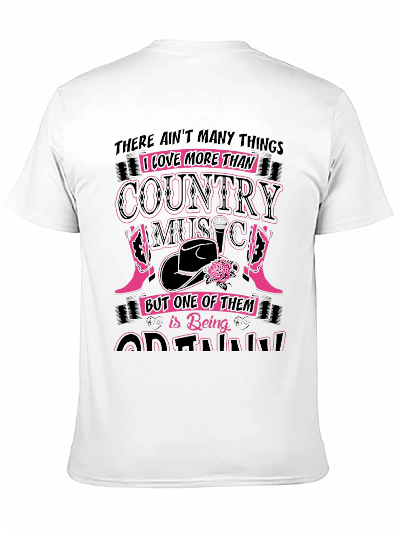 Country Music Graphic T-Shirt - Black