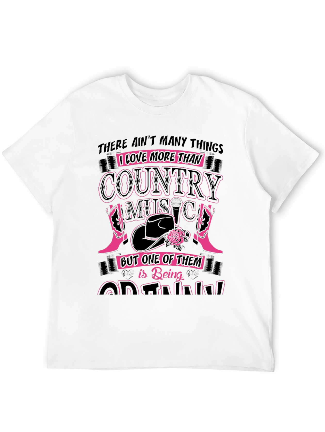 Country Music Graphic T-Shirt - Black