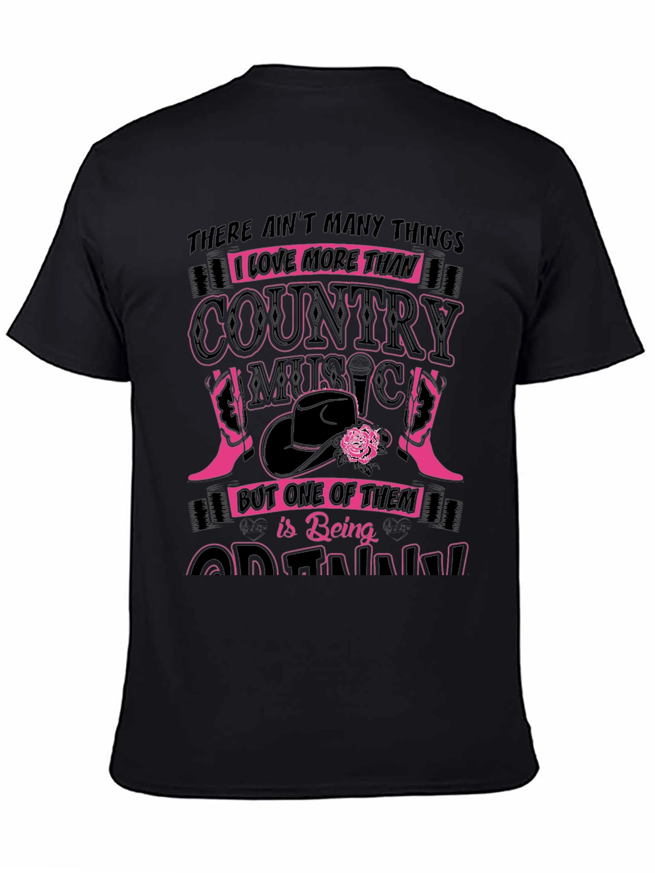 Country Music Graphic T-Shirt - Black