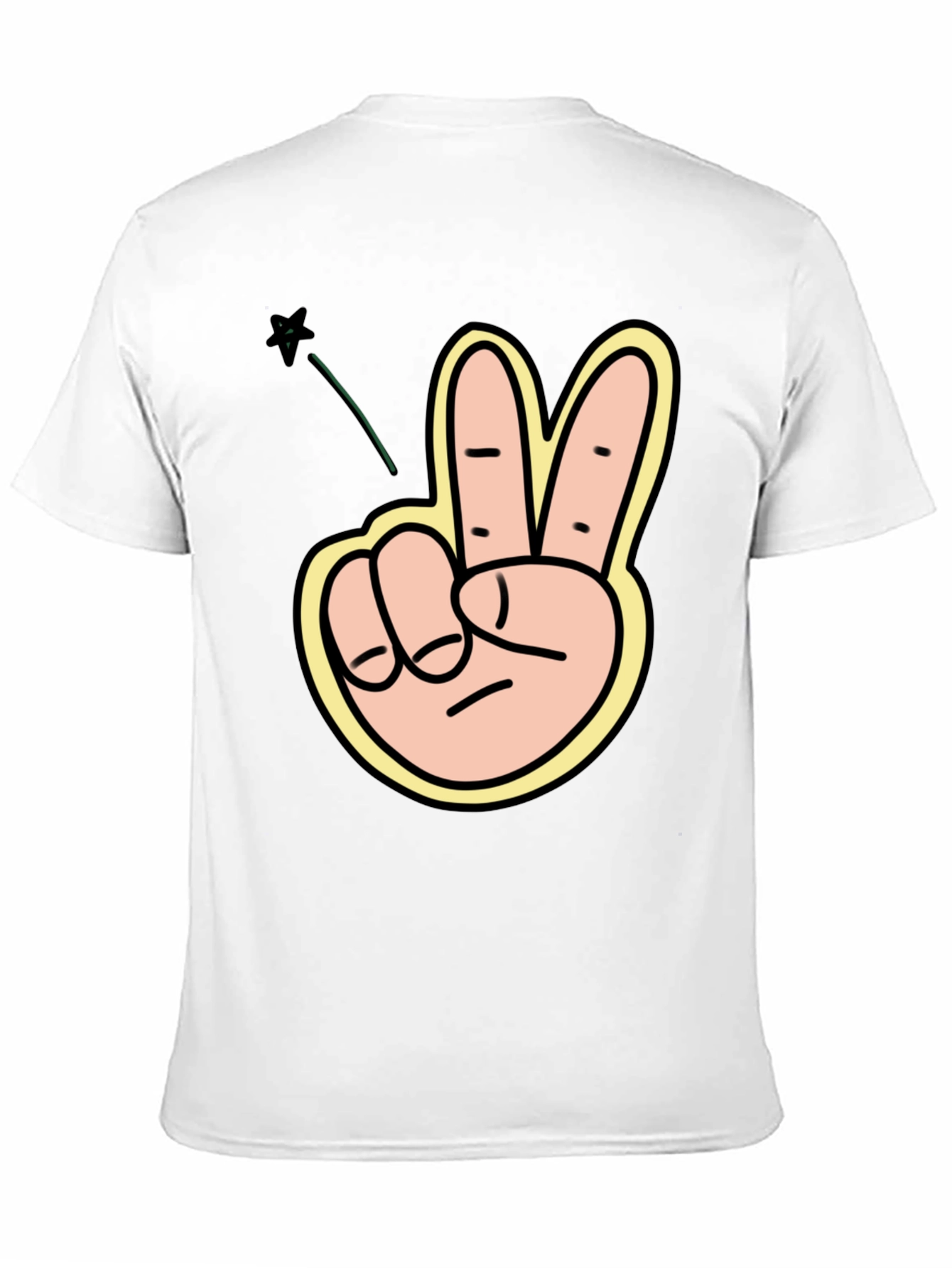 Peace Sign Graphic T-Shirt - Black Crew Neck Tee