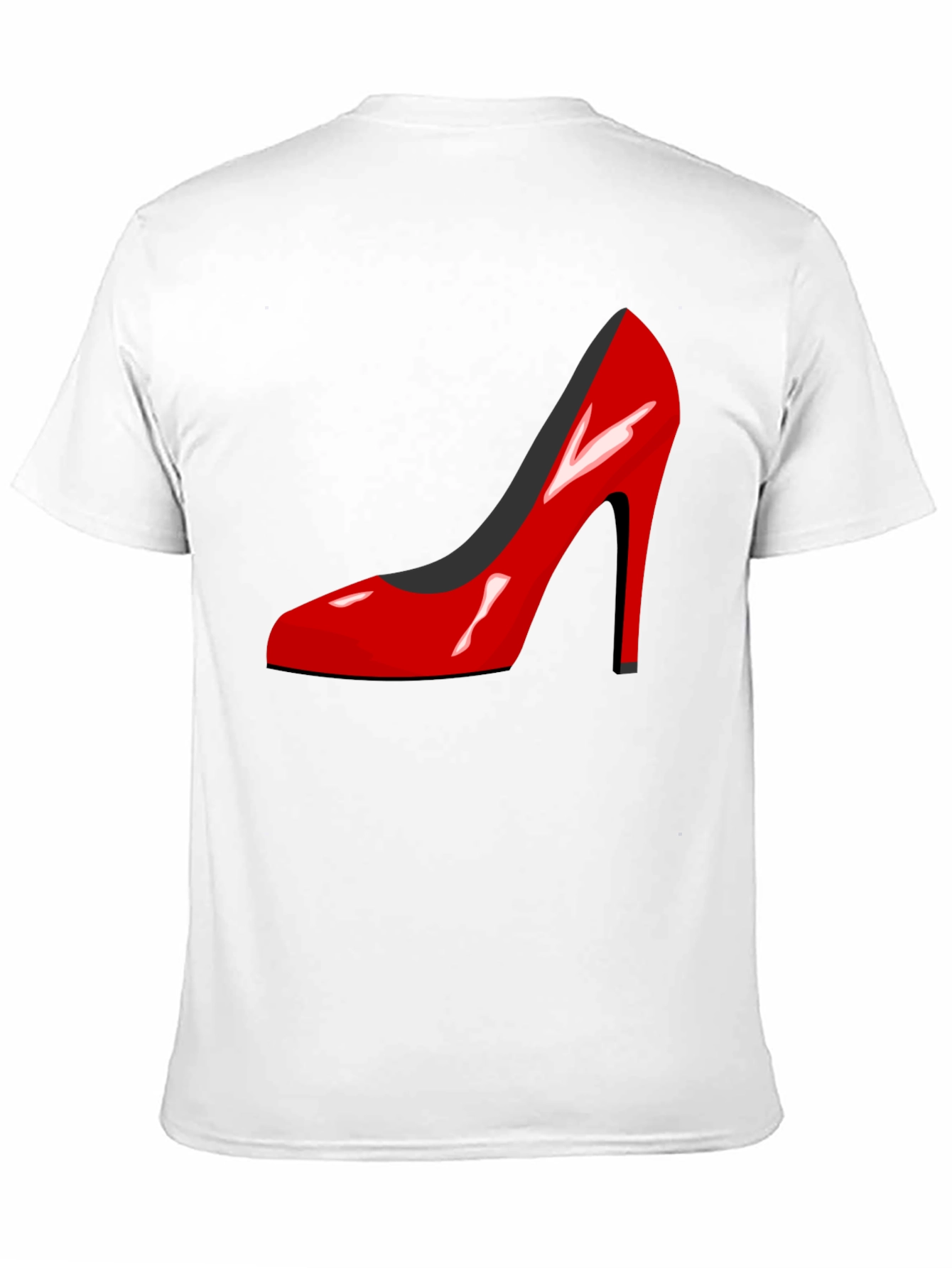 Red High Heel Shoe Graphic Black T-Shirt