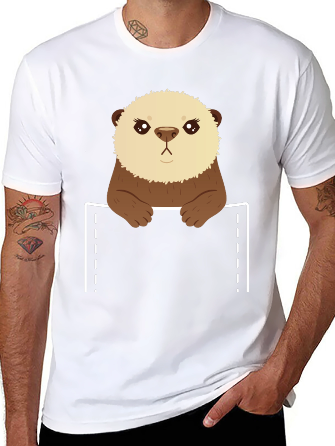 Otter Pocket T-Shirt - Cute Animal Tee