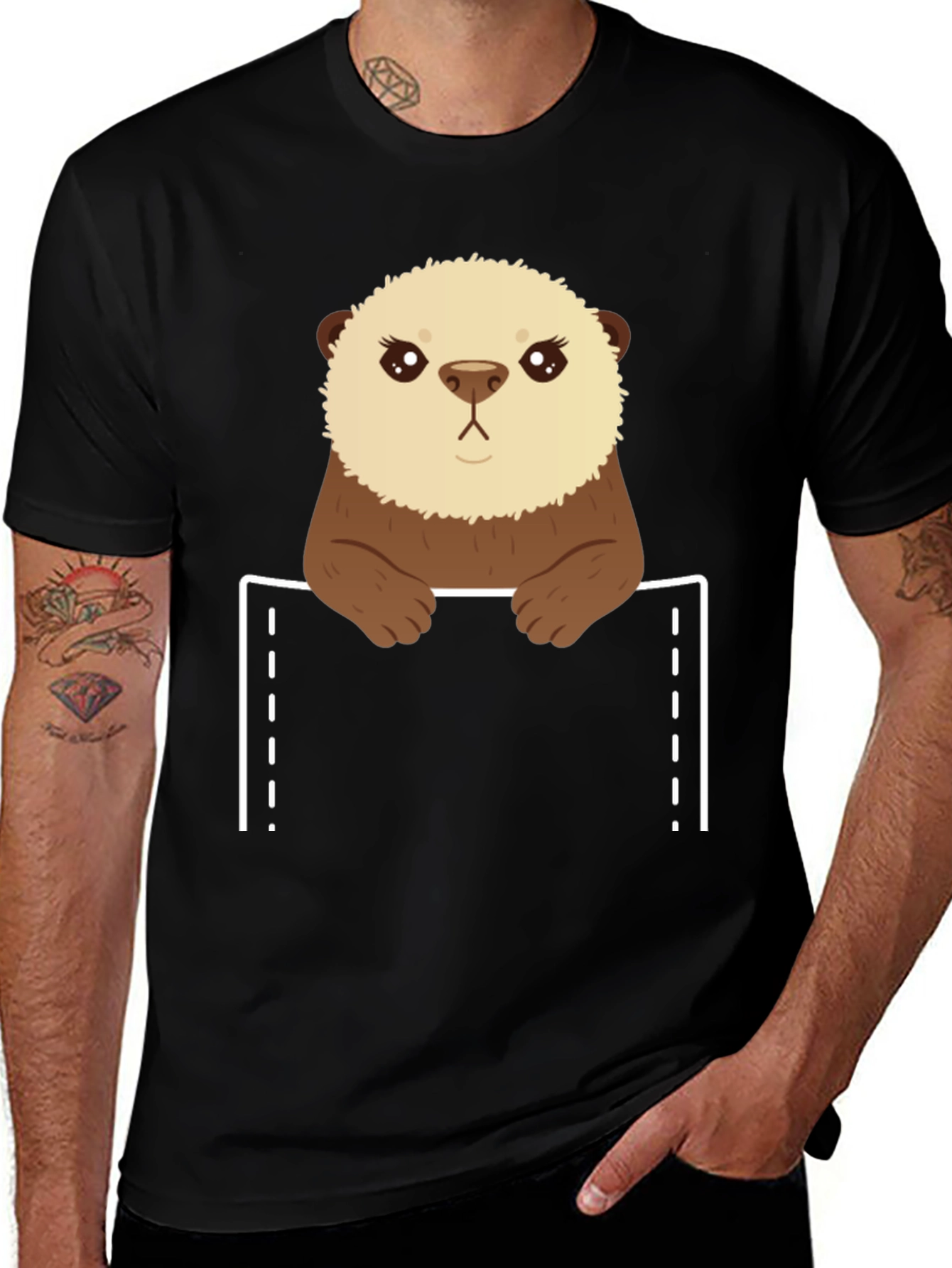 Otter Pocket T-Shirt - Cute Animal Tee