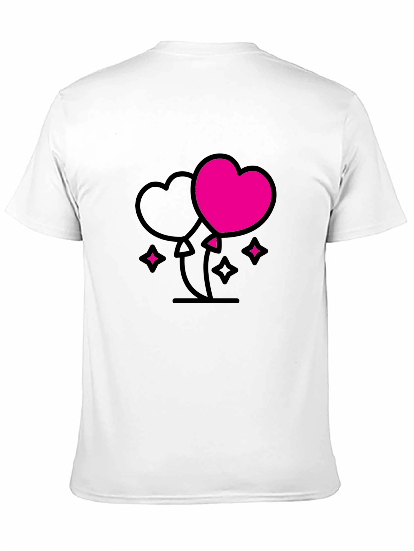 Heart Balloons Graphic Tee - Black Casual Shirt
