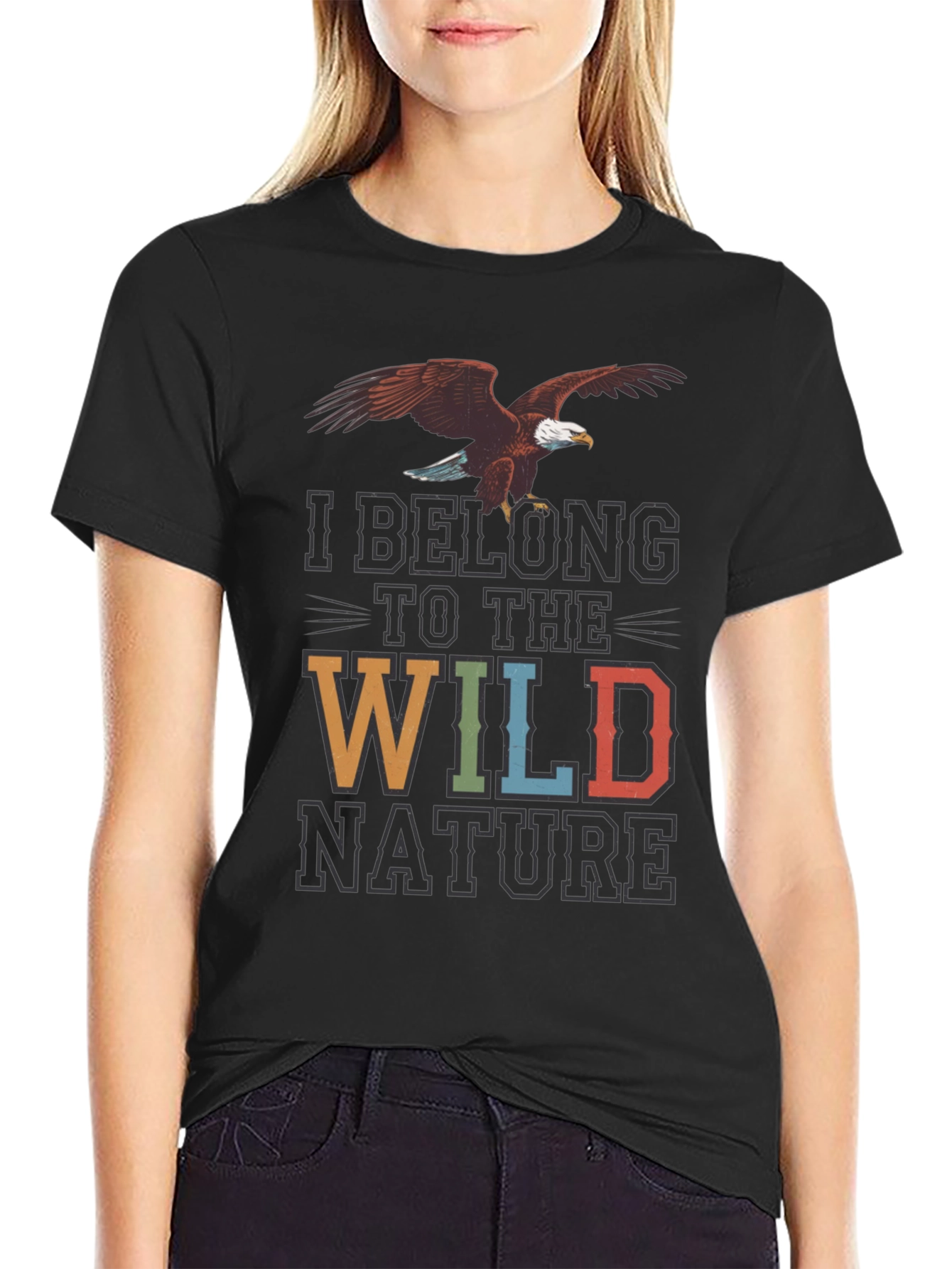 Wild Nature Graphic Tee - Eagle Print