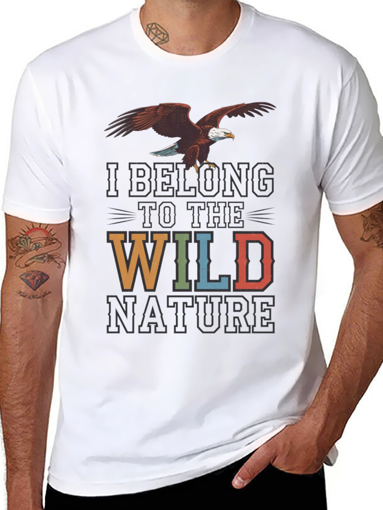 Wild Nature Graphic Tee - Eagle Print