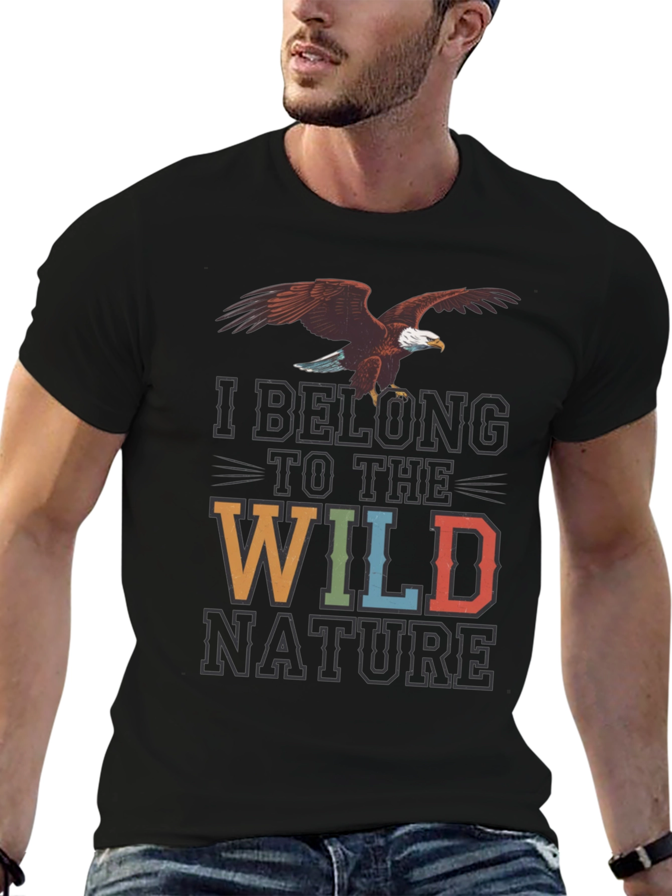 Wild Nature Graphic Tee - Eagle Print